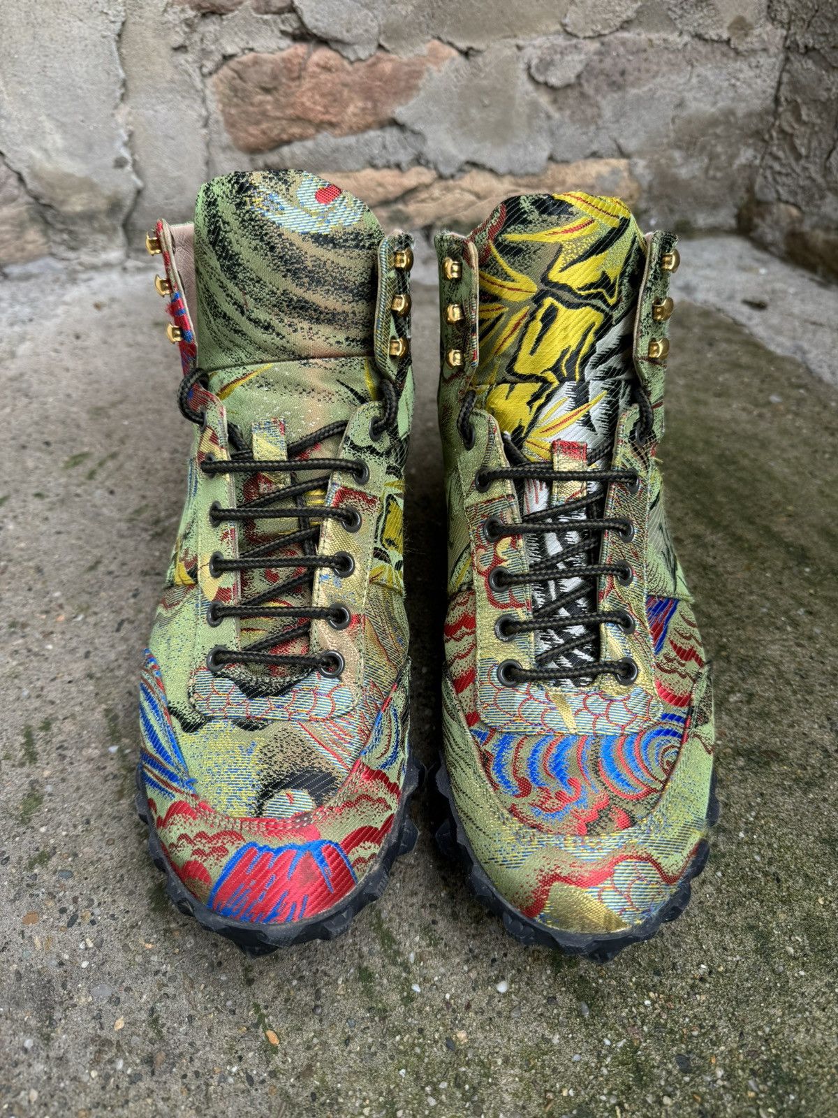 Gucci ✨Gucci✨Jacquard-Silk -Multicoloured Hightop Sneaker UK-7.5 Size US 8.5 / EU 41-42 - 2 Thumbnail