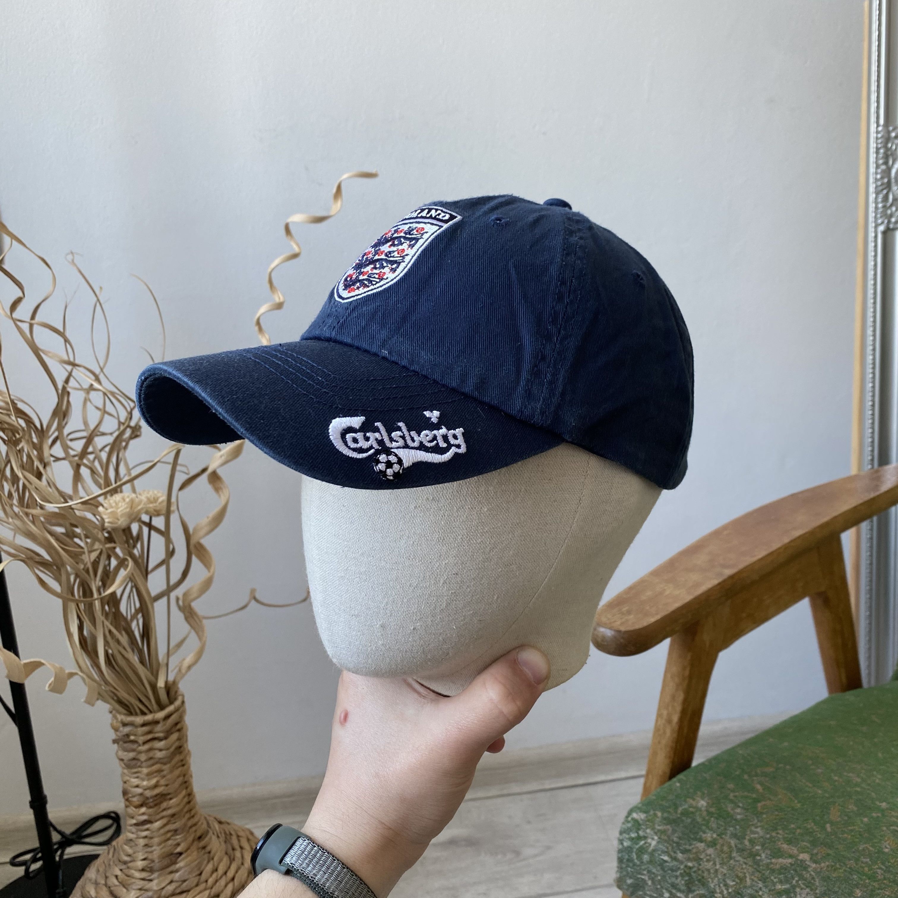 Umbro ⚽️ Vintage 90s Umbro England jersey Cap Carlsberg blockore Size ONE SIZE - 1 Thumbnail