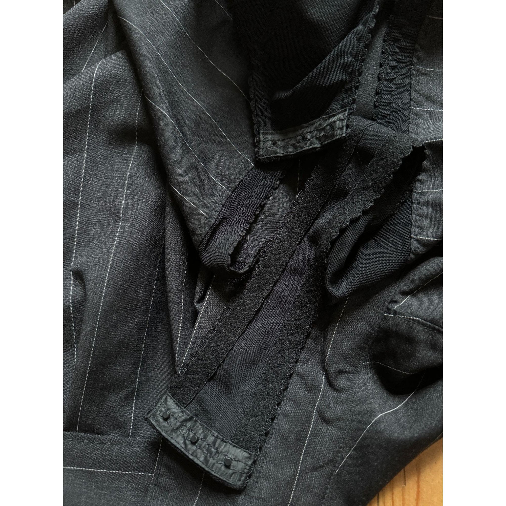 Jean Paul Gaultier Grey & Black Pinstripe Bodysuit Shirt Size S / US 4 / IT 40 - 6 Thumbnail