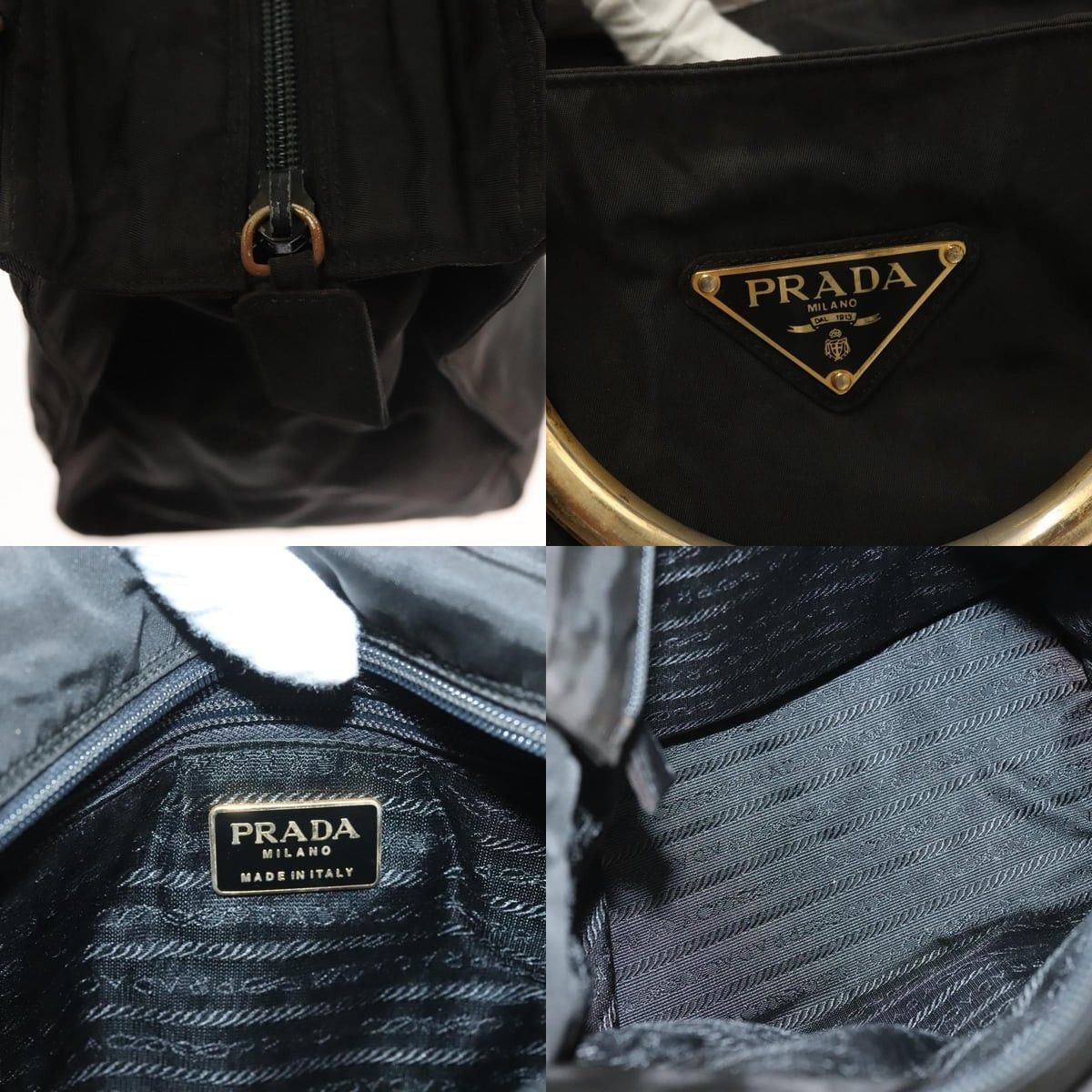 Prada PRADA Hand Bag Nylon Black Gold Size ONE SIZE - 11 Thumbnail