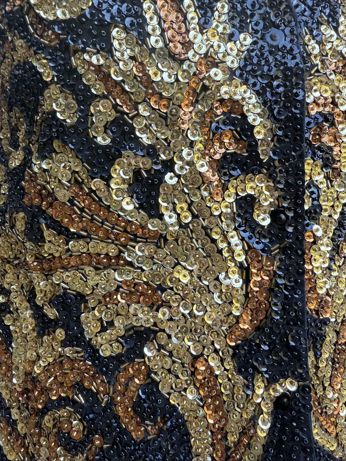 Designer Vintage Black and Gold Sequin Vest Size ONE SIZE - 5 Thumbnail