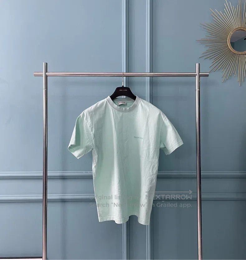 Balenciaga Balenciaga Mint green double embroidered logo short-sleeve Size US M / EU 48-50 / 2 - 1 Thumbnail