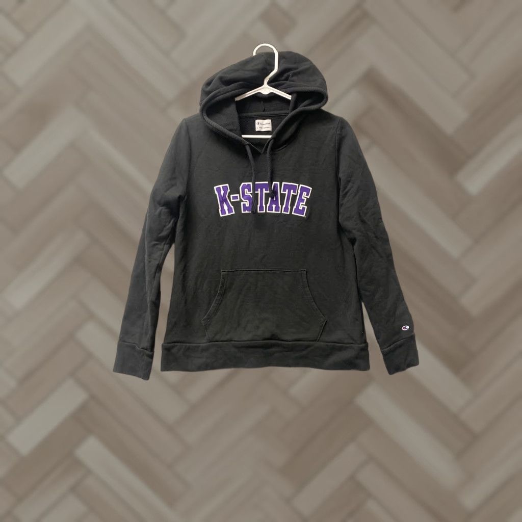 Champion Champion Hoodie Girls L Black Embroidered K-State Wildcats Sweatshirt Pullover Girls Size US L / EU 52-54 / 3 - 1 Thumbnail