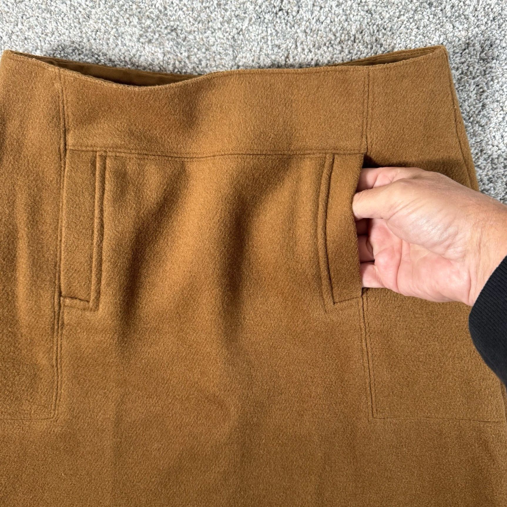 Loft VINTAGE Loft Mini Skirt Women 4 Brown Wool Blend Pockets Short Office Chic Preppy Classic – Y2K Size 27" / US 4 / IT 40 - 5 Thumbnail