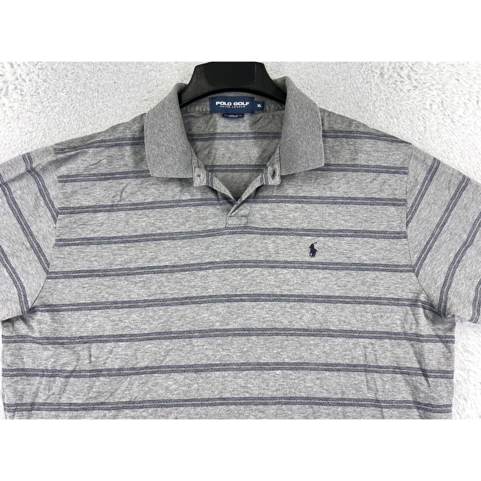 Ralph Lauren VINTAGE Ralph Lauren Polo Golf Shirt Men XL Gray Stripe Cotton Modern Sports Size US XL / EU 56 / 4 - 4 Thumbnail