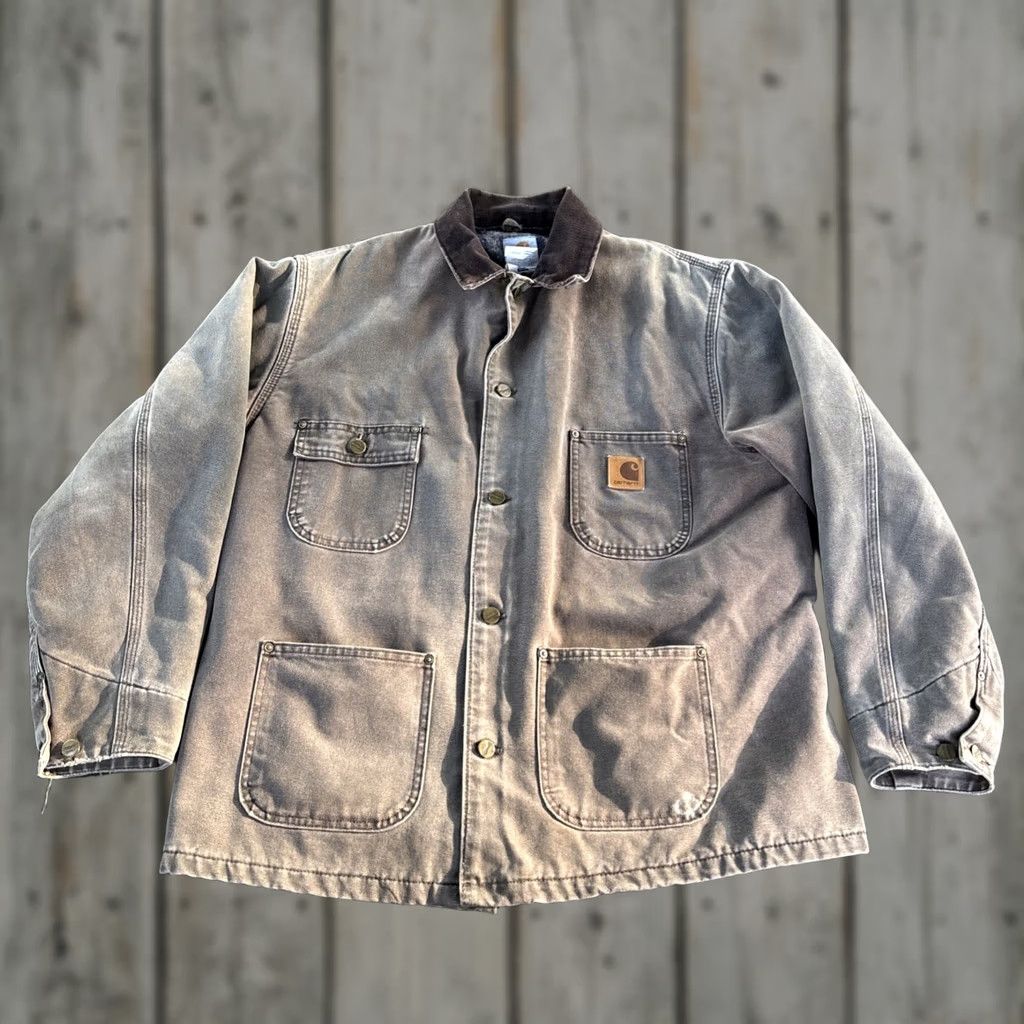 Carhartt VINTAGE Carhartt Coat Jacket Men L Brown Chore Canvas Insulated Lined Workwear USA C02 CHT Size US L / EU 52-54 / 3 - 1 Thumbnail