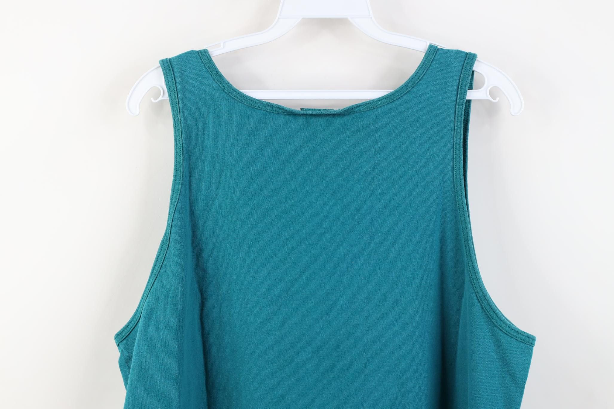 Vintage Vintage 90s Streetwear Tank Top T-Shirt Teal Cotton USA Size US M / EU 48-50 / 2 - 10 Thumbnail