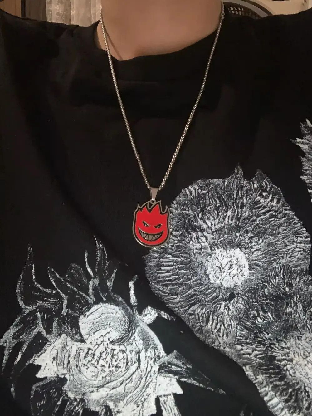 Heaven by Marc Jacobs × Jewelry Flame Devil Face Pendant Necklace Size ONE SIZE - 7 Thumbnail