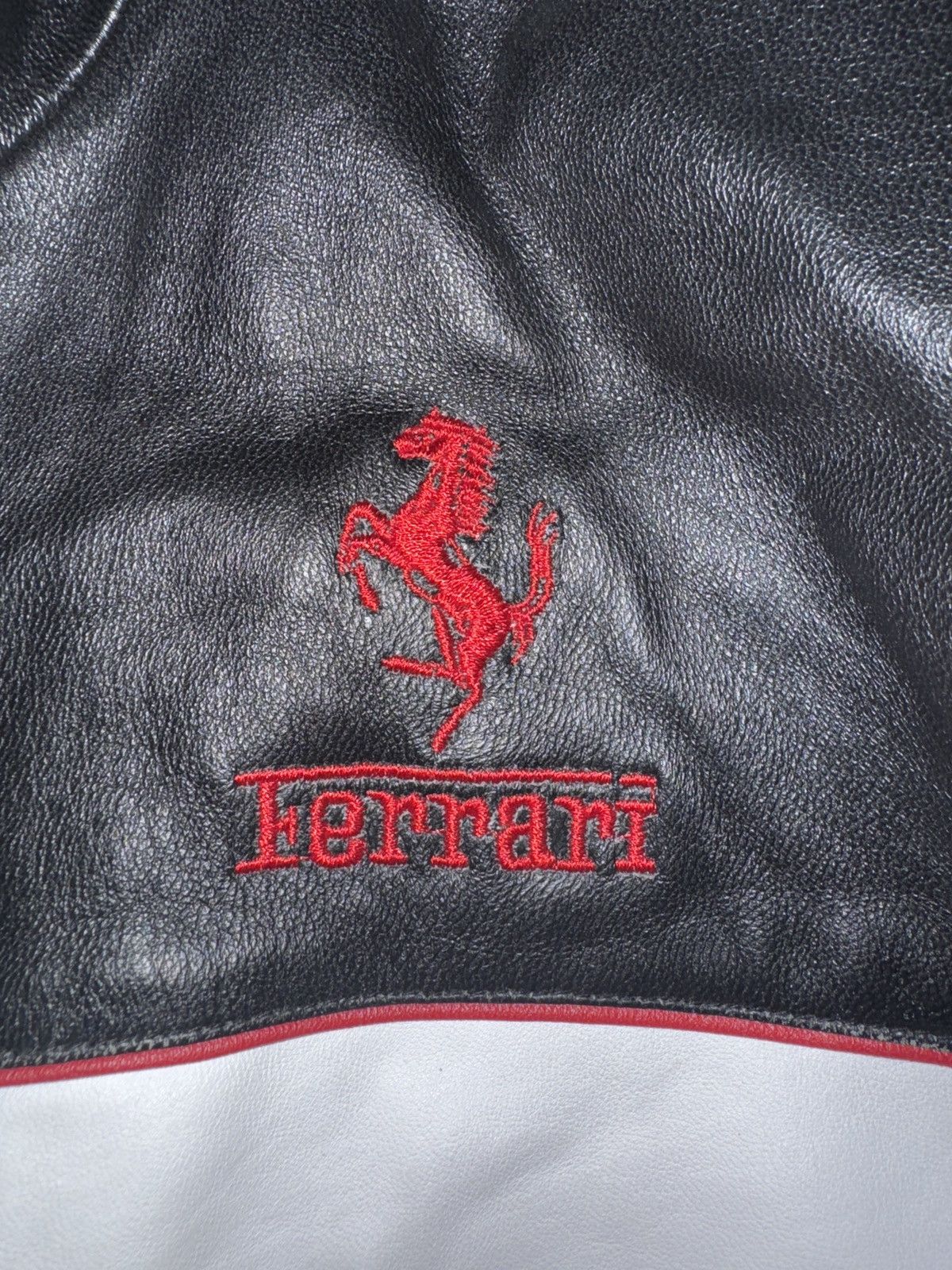 Vintage Ferrari Leather Zip Up Jacket Size US L / EU 52-54 / 3 - 3 Thumbnail