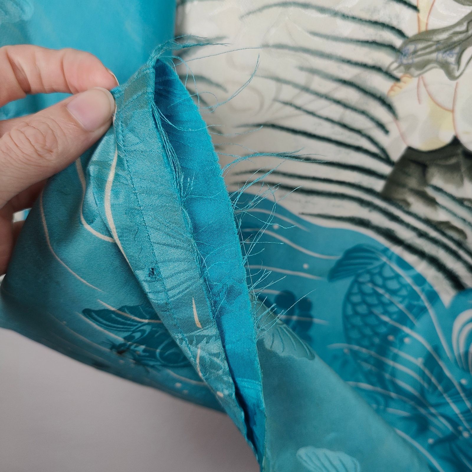 Other Vintage Orient Express Silk Hawaiian Shirt Mens XL Blue Koi Size US XL / EU 56 / 4 - 6 Thumbnail