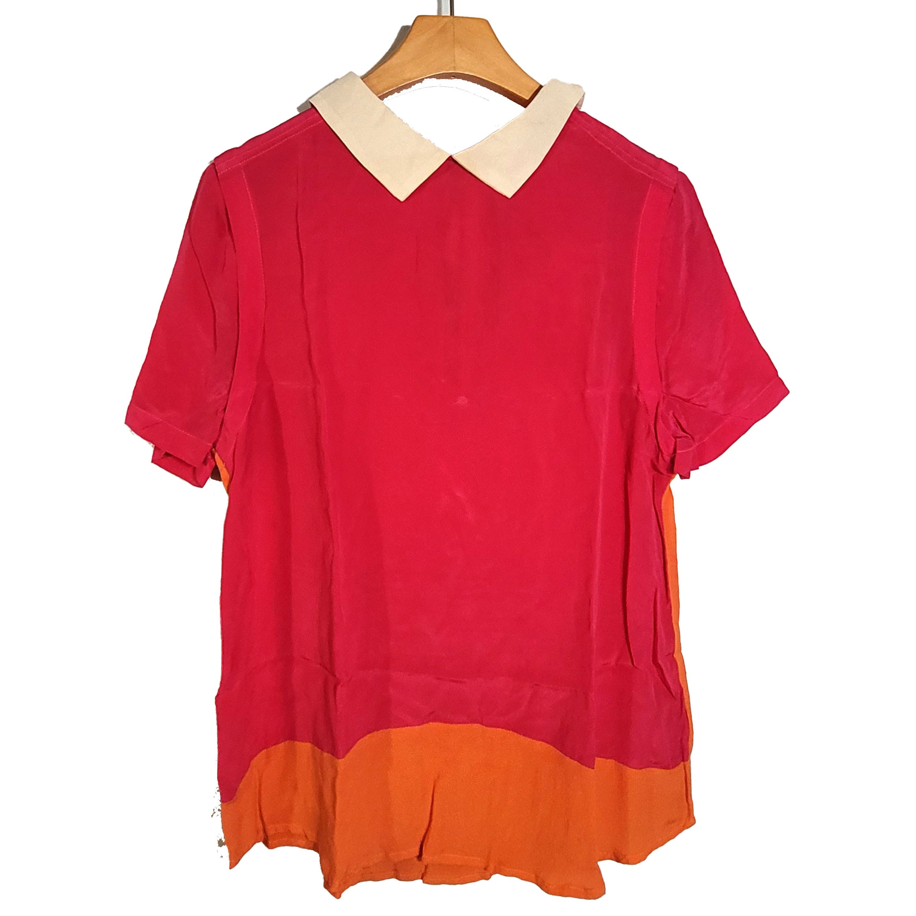 Other Women's 100% Silk Size M Short Sleeve Top Shirt SBK161 Size M / US 6-8 / IT 42-44 - 2 Thumbnail