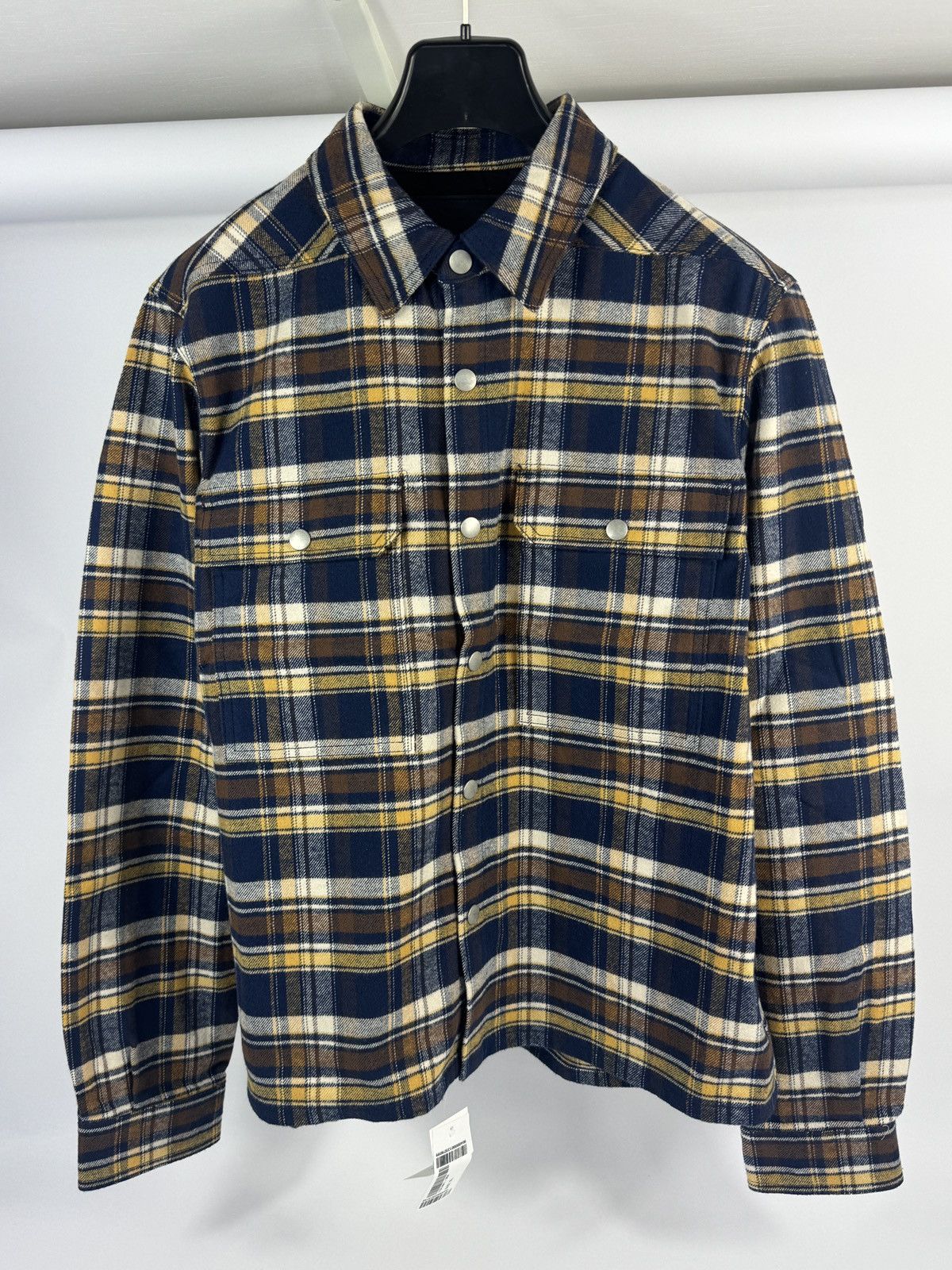 Rick Owens Drkshdw CHECKED COTTON FLANNEL OVERSHIRT Size US XL / EU 56 / 4 - 1 Thumbnail