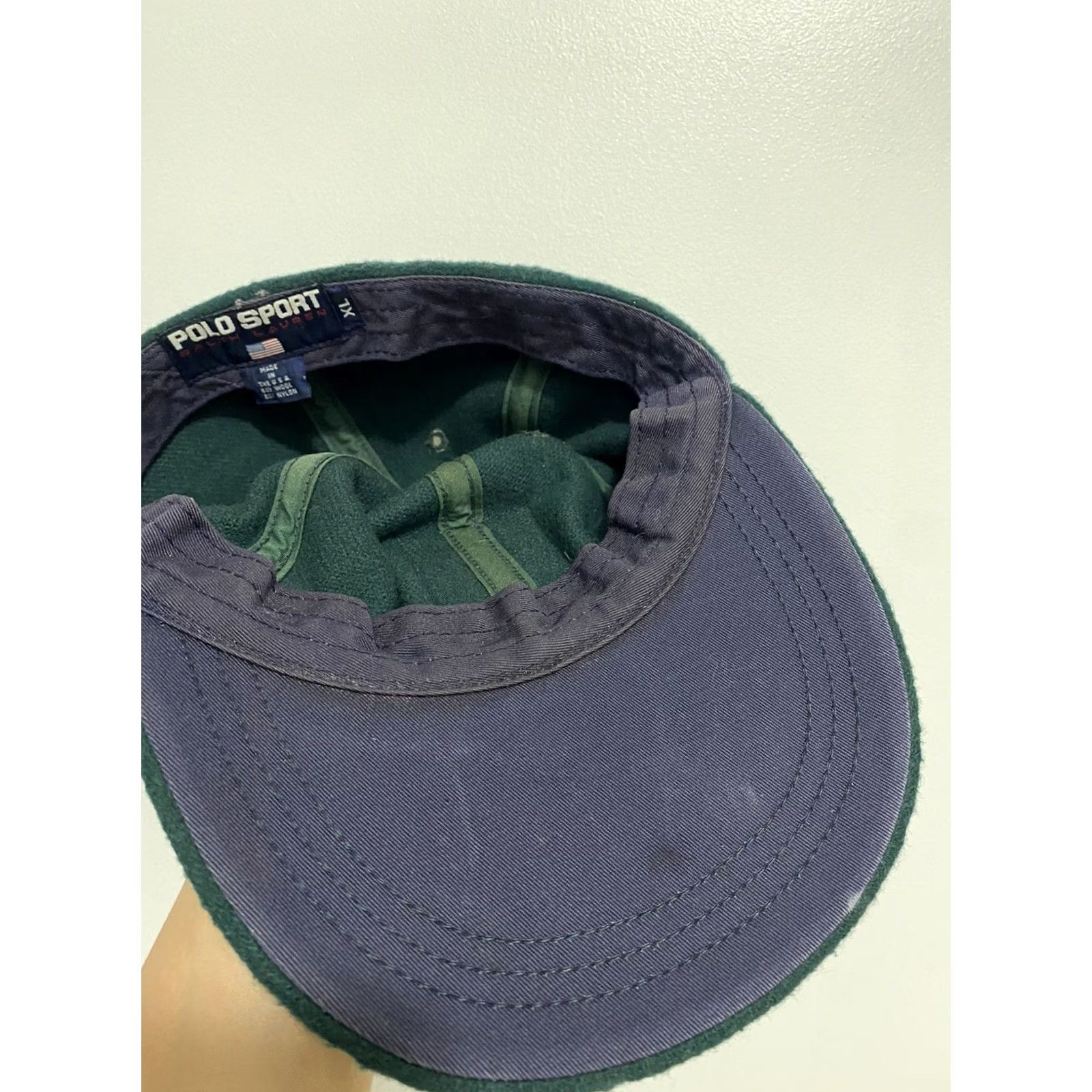 Vintage VINTAGE Ralph Lauren Polo Sport Green Wool Fitted XL Long Bill Baseball Hat Ski Crest USA Mens M Cap Size US M / EU 48-50 / 2 - 5 Thumbnail