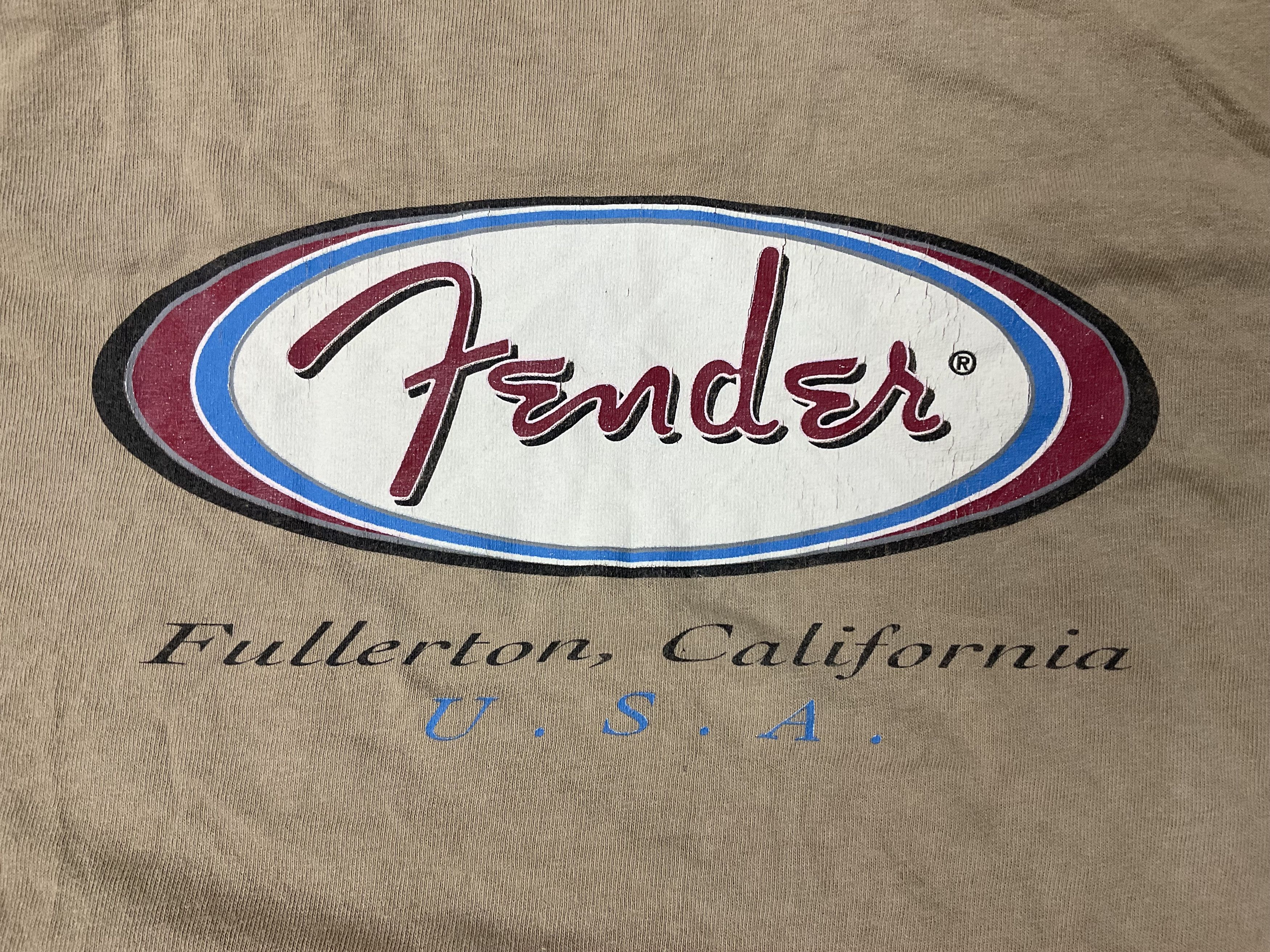 Vintage 90s Fender Guitars Brand T-Shirt Single Stitch