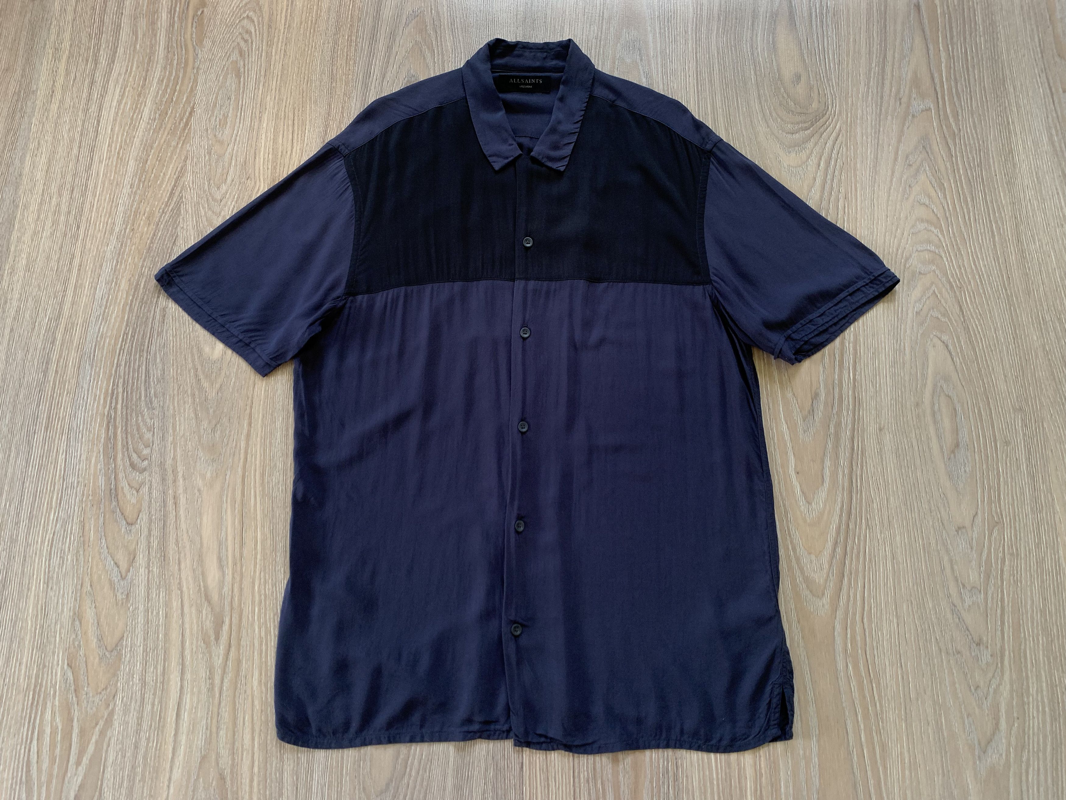 Allsaints Allsaints Cotton Light Blue Hawaiian Shirt Size US M / EU 48-50 / 2 - 2 Thumbnail