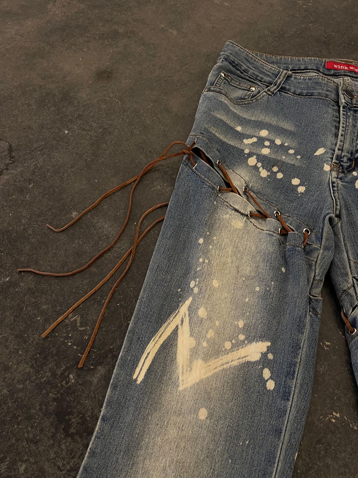 Hysteric Glamour Y2k Winkwink laced ifsixwasnine flare jeans Size 29" - 8 Thumbnail