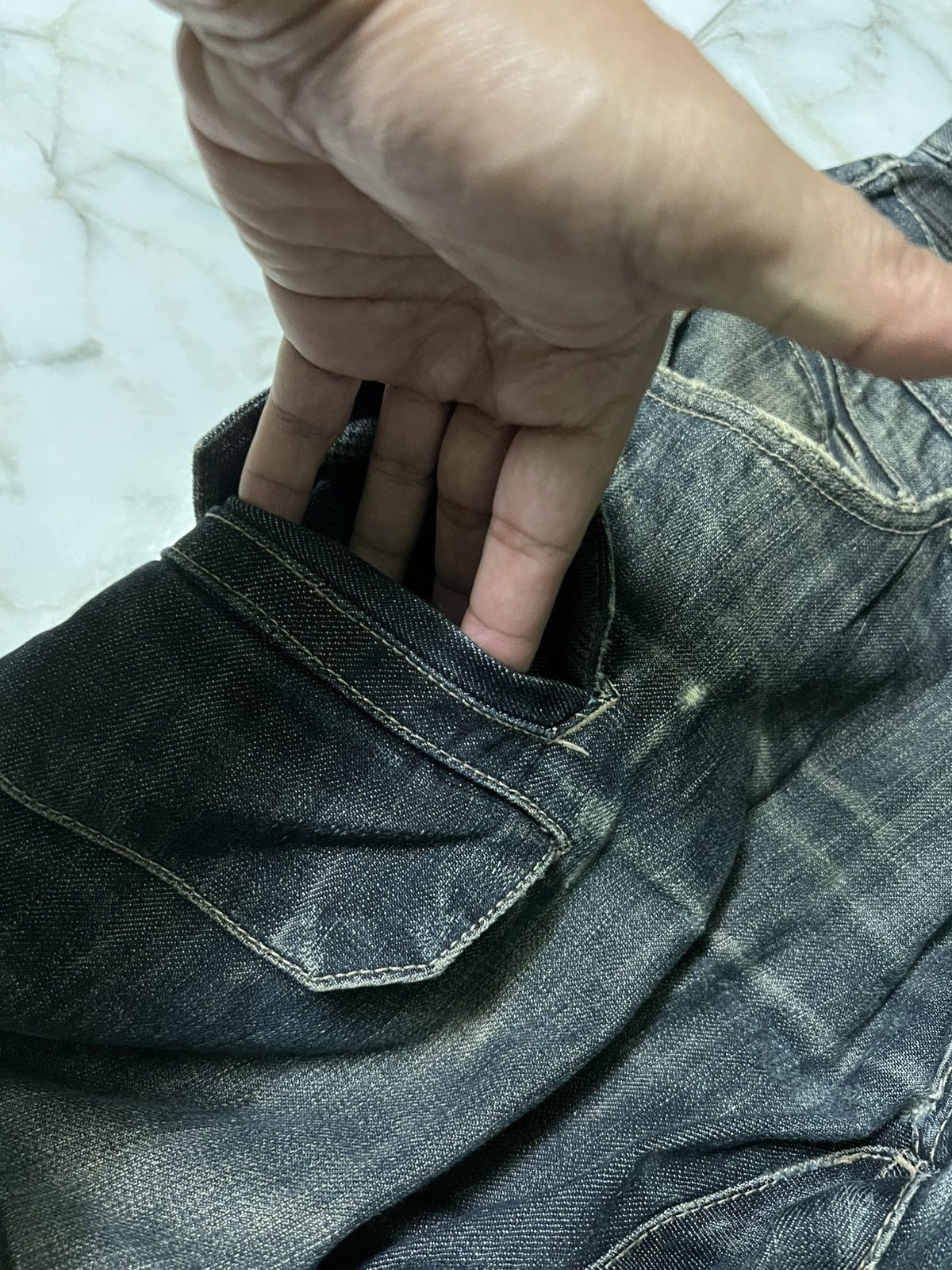 Japanese Brand × PPFM 💥DOUBLE WAIST💥PPFM MULTIPOCKET DISTRESS PUNK JEAN Size US 31 - 11 Thumbnail