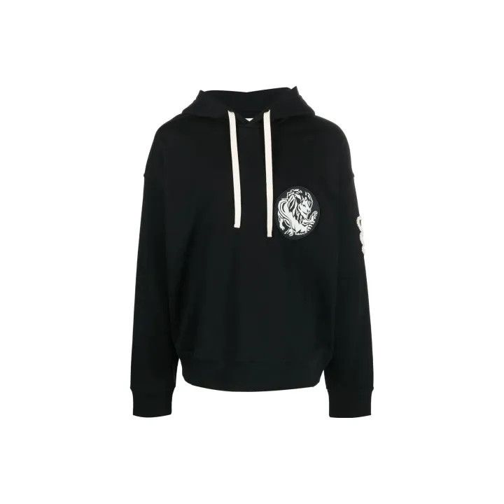 Jil Sander Jil Sander Black Logo Embroidered Hoodie 0079 Size US M / EU 48-50 / 2 - 1 Thumbnail