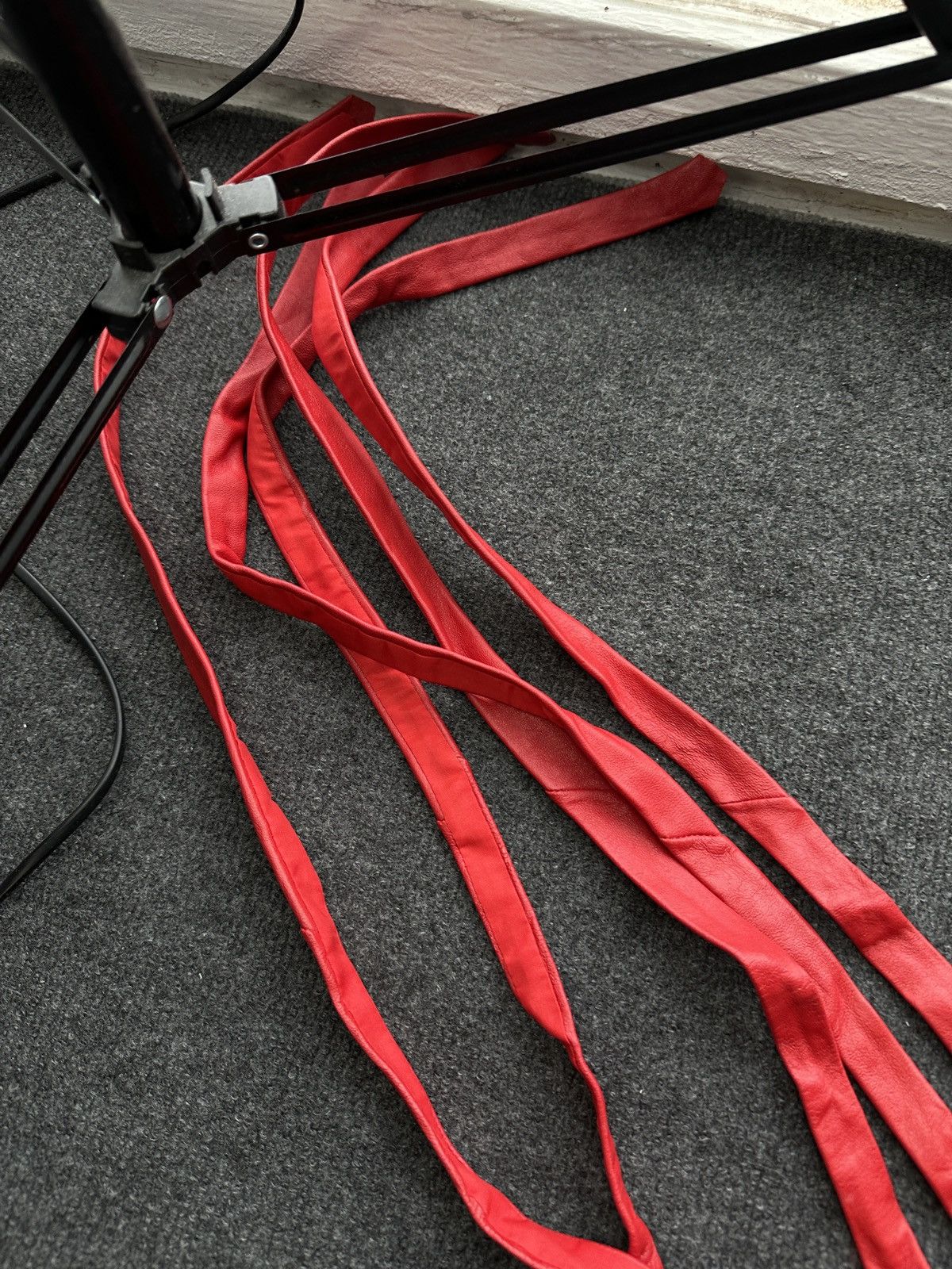 Other 🚨 LEATHER RED ITALY TIE LUXURY VNTG RARE OLD MONEY Size ONE SIZE - 10 Thumbnail
