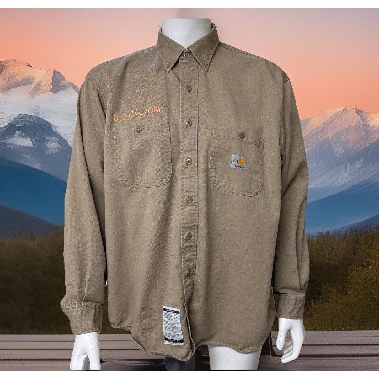 Carhartt Carhartt FR Shirt Mens 2XL Tan Flame Resistant Work Long Sle Size US XXL / EU 58 / 5 - 1 Thumbnail