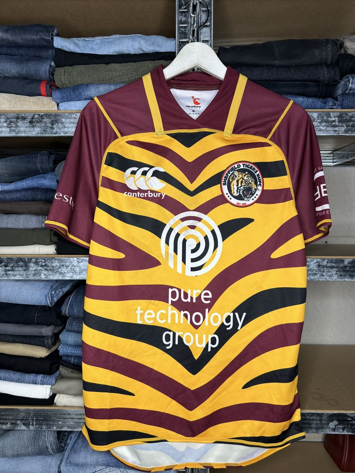 Canterbury of New Zealand Canterbury Sheffield Tigers RUFC Rugby Jersey Shirt Men's M Size US M / EU 48-50 / 2 - 1 Thumbnail