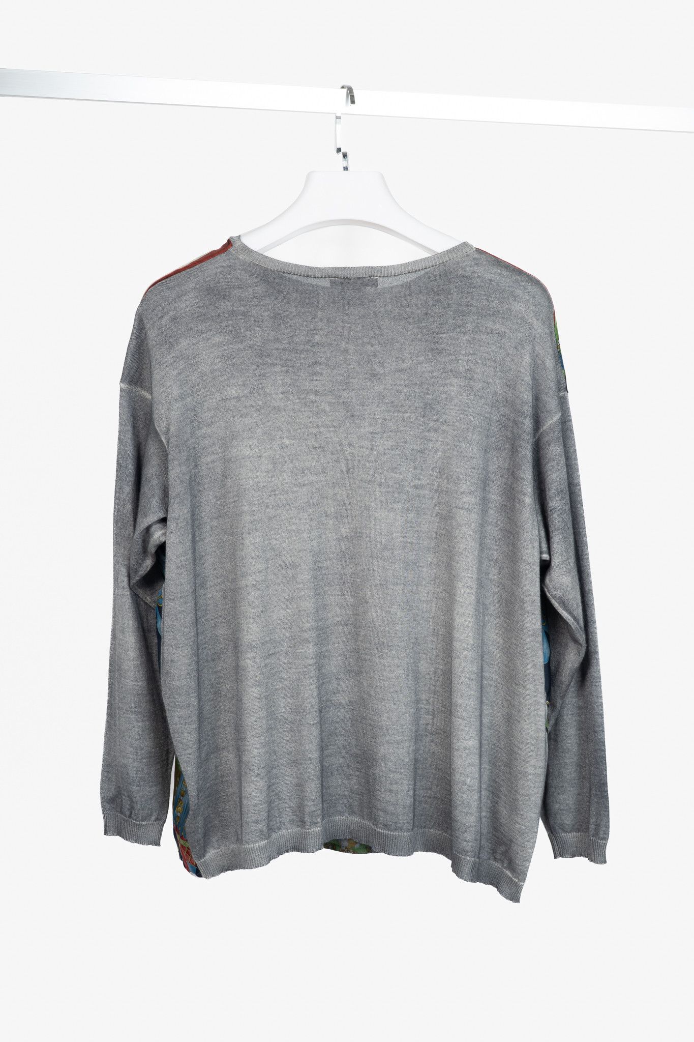 Avant Toi Avant Toi Grey Cashmere & Silk Graphic-Front Sweater Size XS / US 0-2 / IT 36-38 - 2 Thumbnail