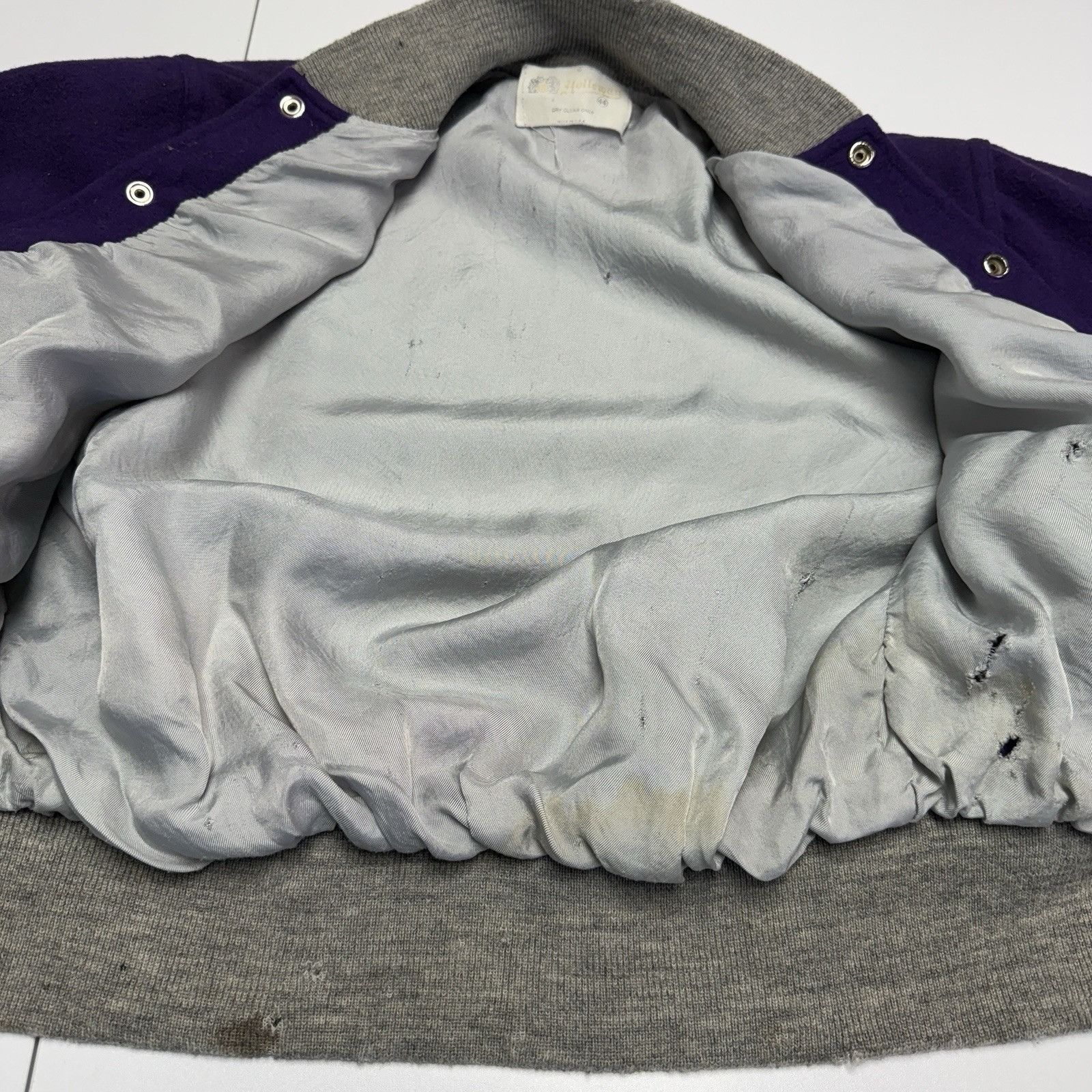 Holloway Vintage Holloway Letterman Jacket Mens 44 Purple Wool Bomber Size US M / EU 48-50 / 2 - 18 Thumbnail