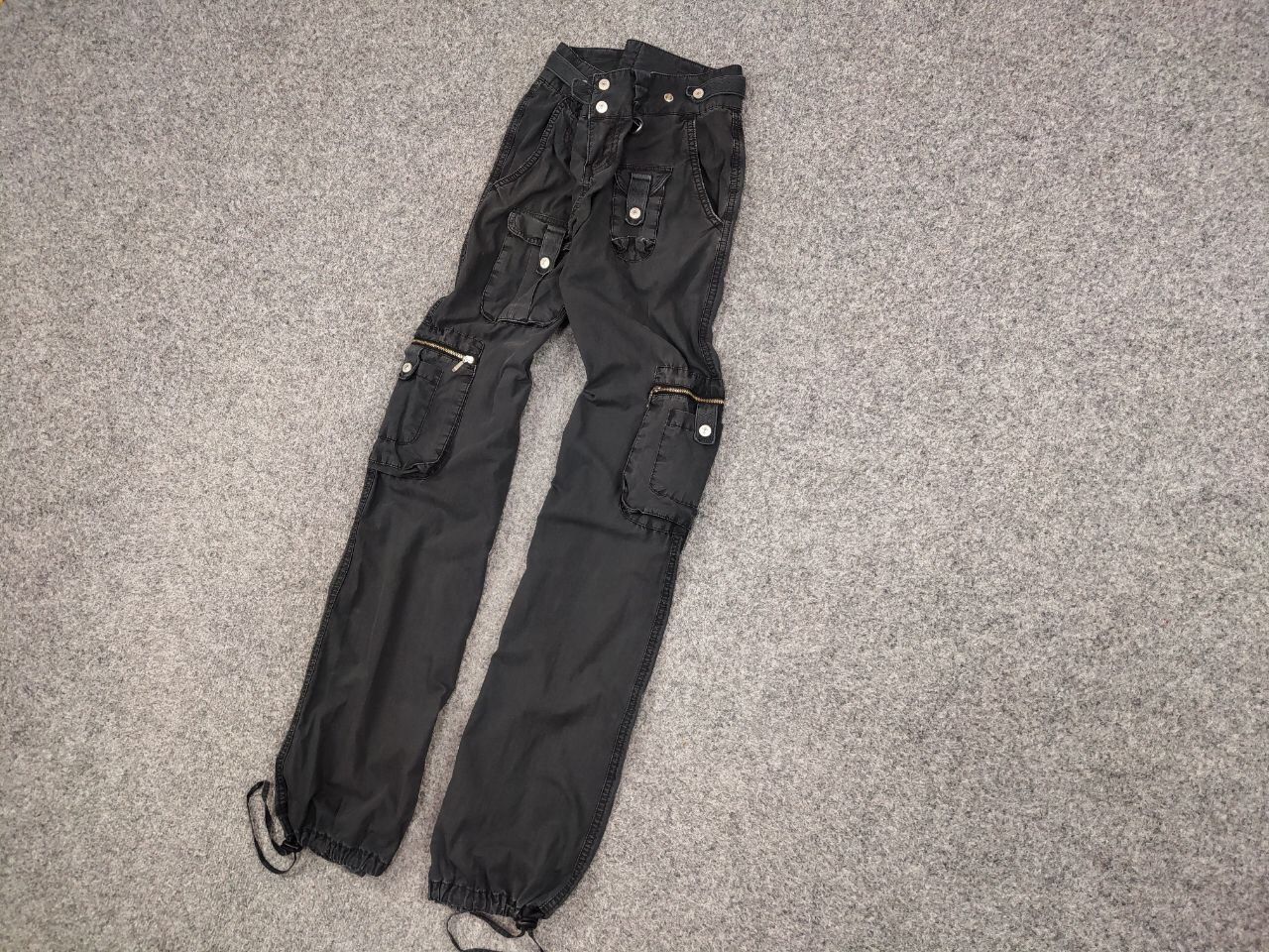 Japanese Brand Vintage 90's Japan Style Parachute Black Faded Cargo Pants Size US 30 / EU 46 - 3 Thumbnail