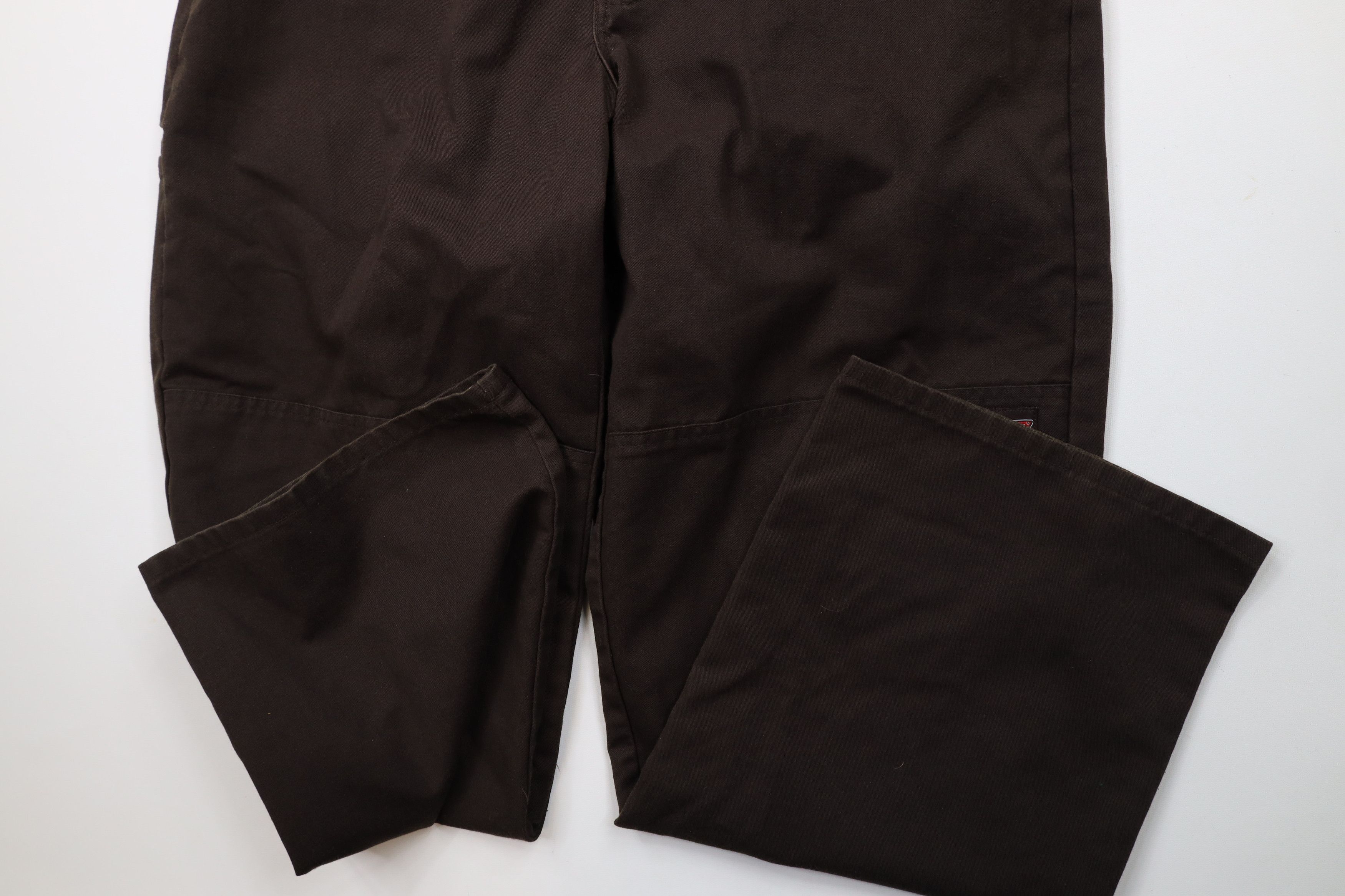 Dickies × Vintage Vintage Dickies Spell Out Double Knee Wide Leg Pants Brown Size 36" / US 14 / IT 50 - 7 Thumbnail