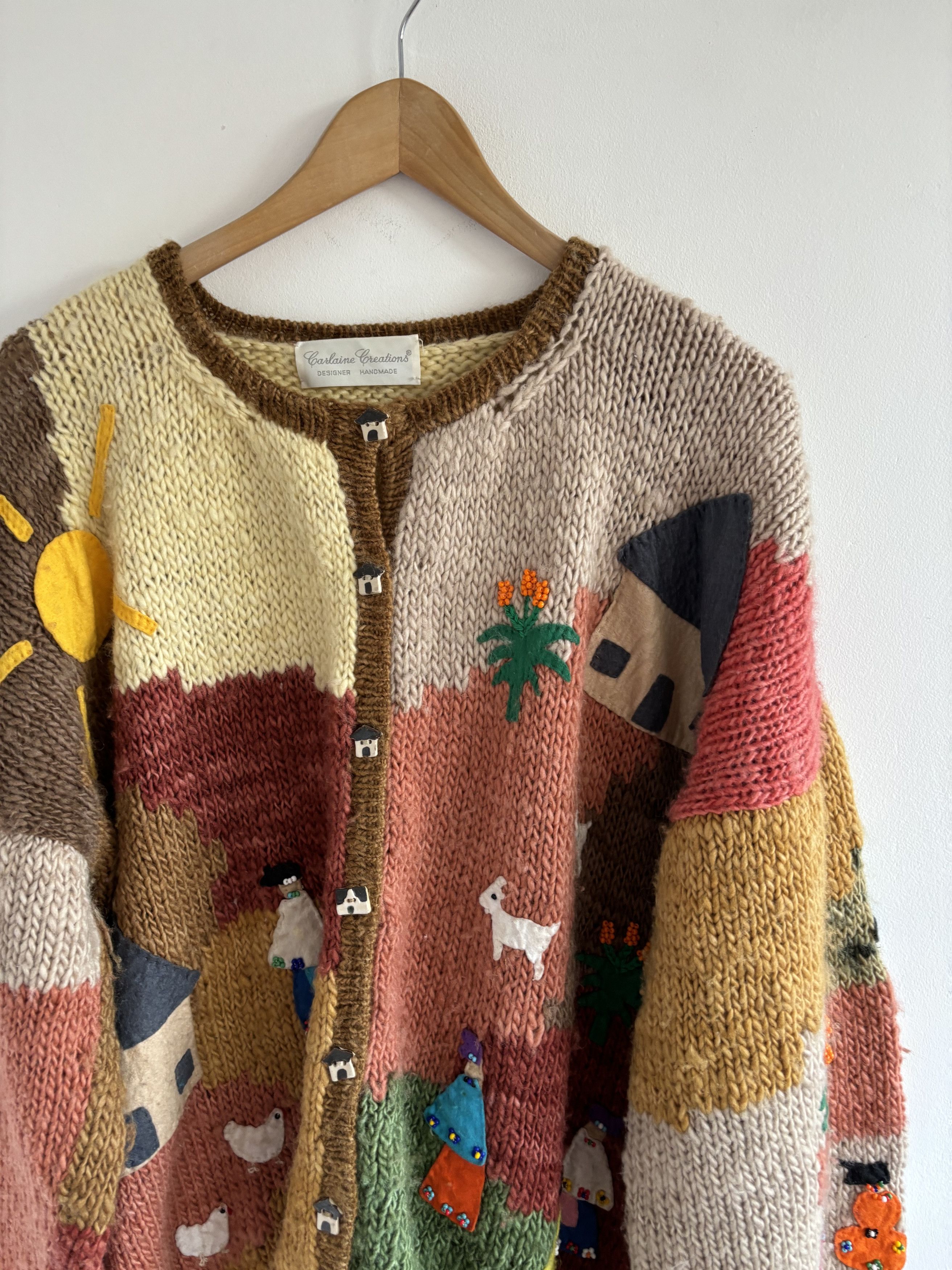 Handmade Handmade Carlaine Creations Patchwork Knit Boxy Cardigan Size US M / EU 48-50 / 2 - 3 Thumbnail