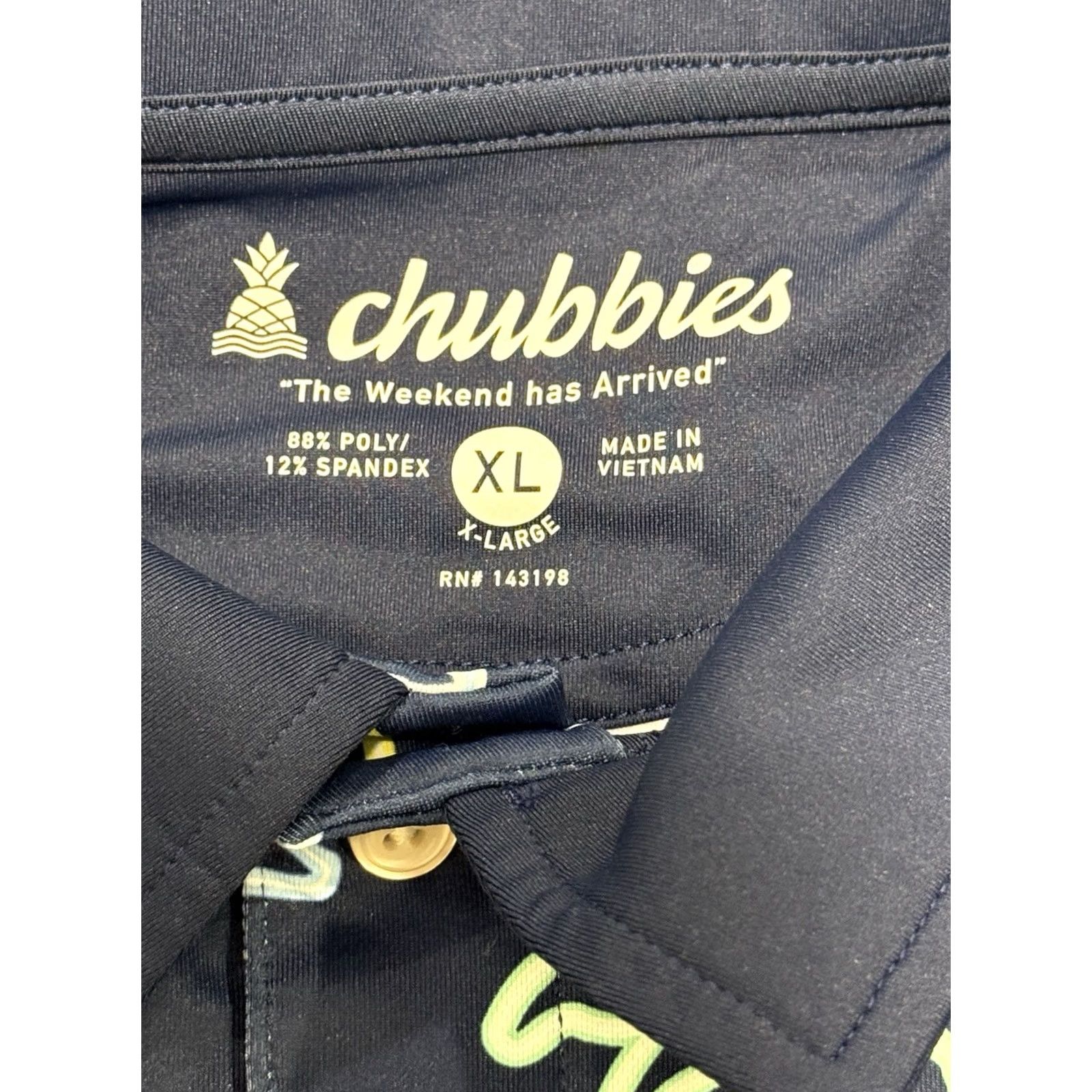 Chubbies Chubbies Polo Shirts Mens Short Sleeve XL Blue Neon Palm Performance Polo Mens Short Sleeve XL Blue Chubbies Polo Size US XL / EU 56 / 4 - 5 Thumbnail