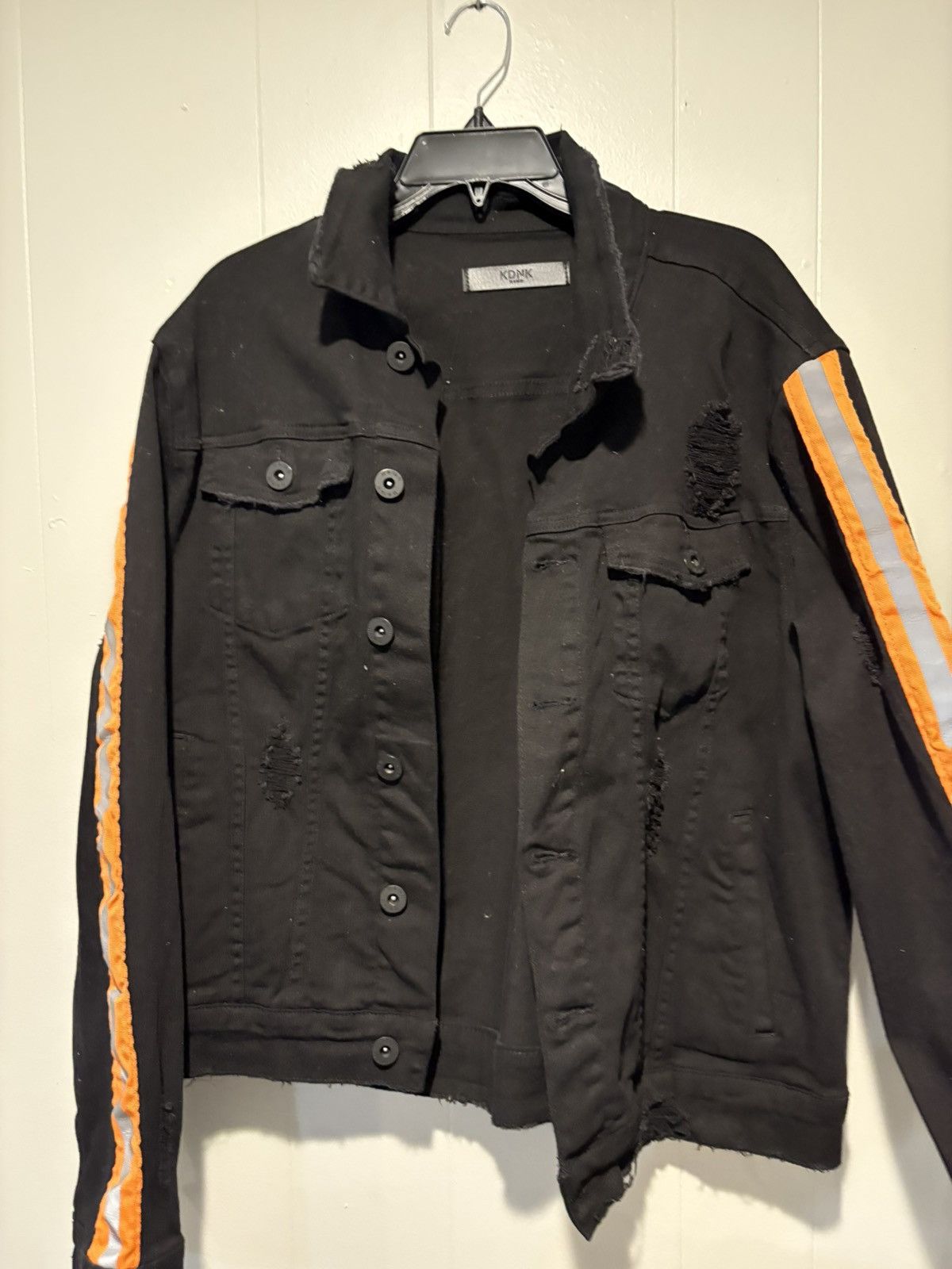 Other KDNK black and orange denim jacket Size US L / EU 52-54 / 3 - 2 Thumbnail