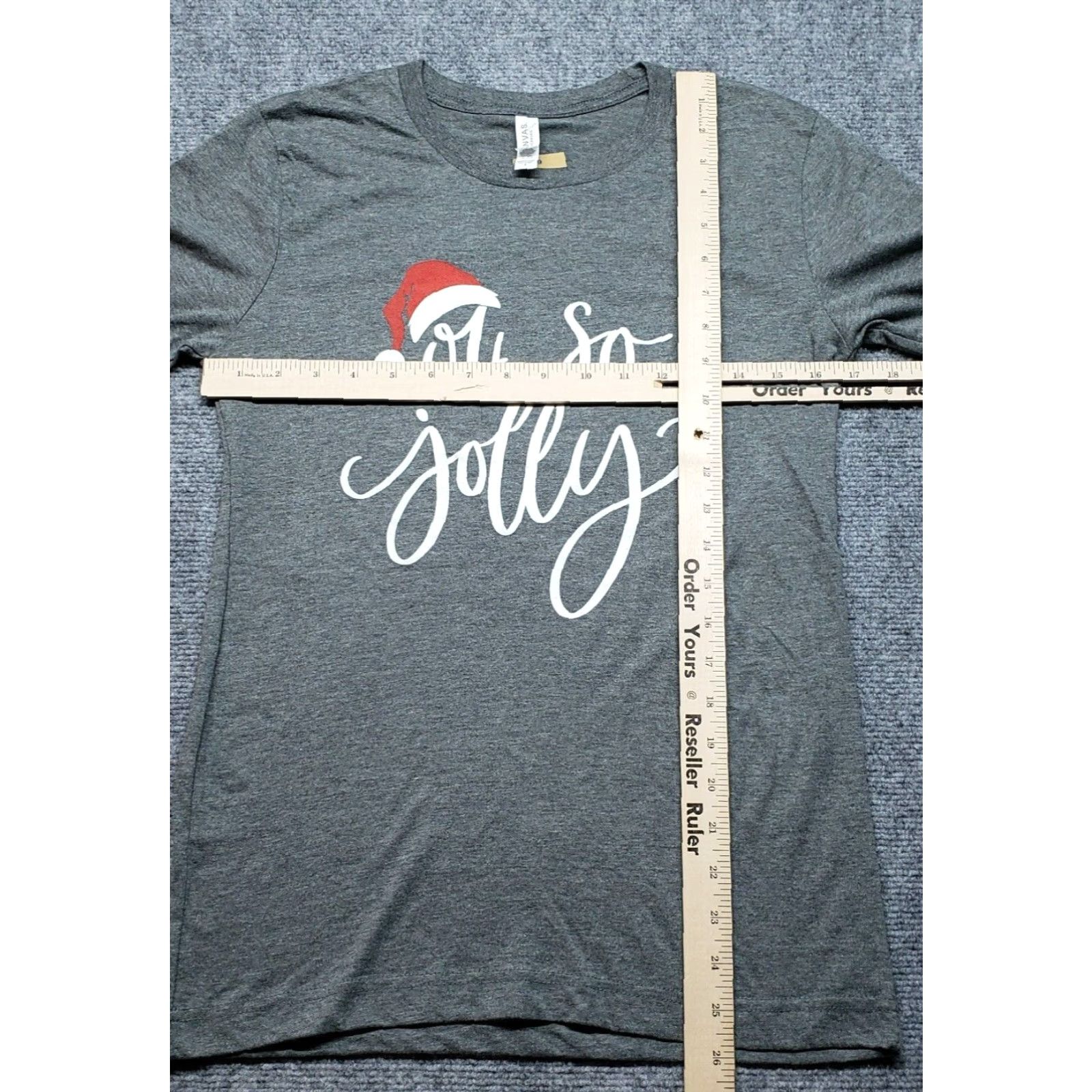 Vintage Bella Canvas T-Shirt Mens Size S Gray Oh So Jolly Christmas Tee Round Neck New Size US S / EU 44-46 / 1 - 5 Thumbnail