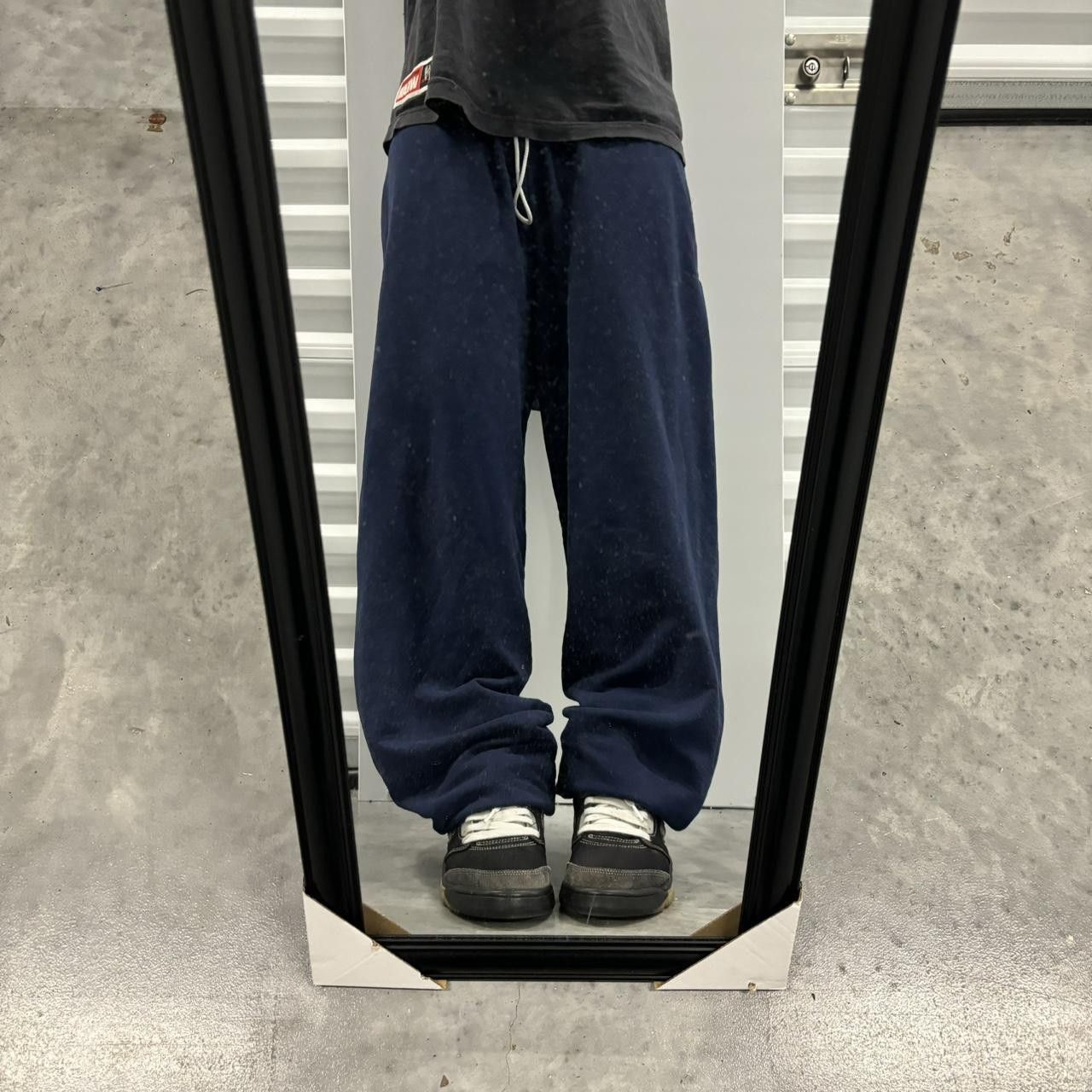 Japanese Brand × Vintage Crazy Vintage Y2K/2000s Navy Blue Skater Essential Sweatpants! Size US 30 / EU 46 - 1 Thumbnail