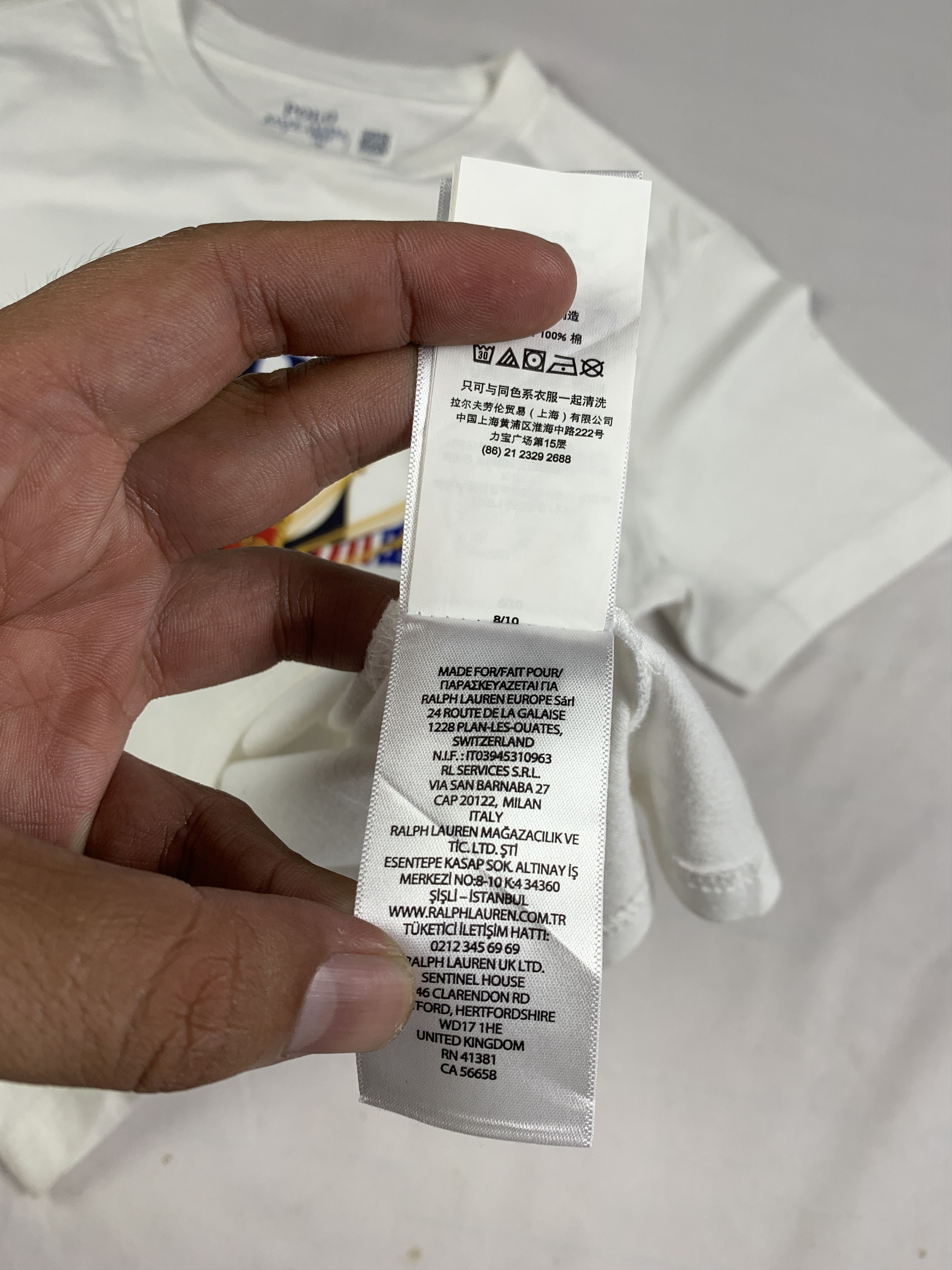 Polo Ralph Lauren Polo by Ralph Lauren White Royal Logo Baby Tee (S) Size S / US 4 / IT 40 - 12 Thumbnail