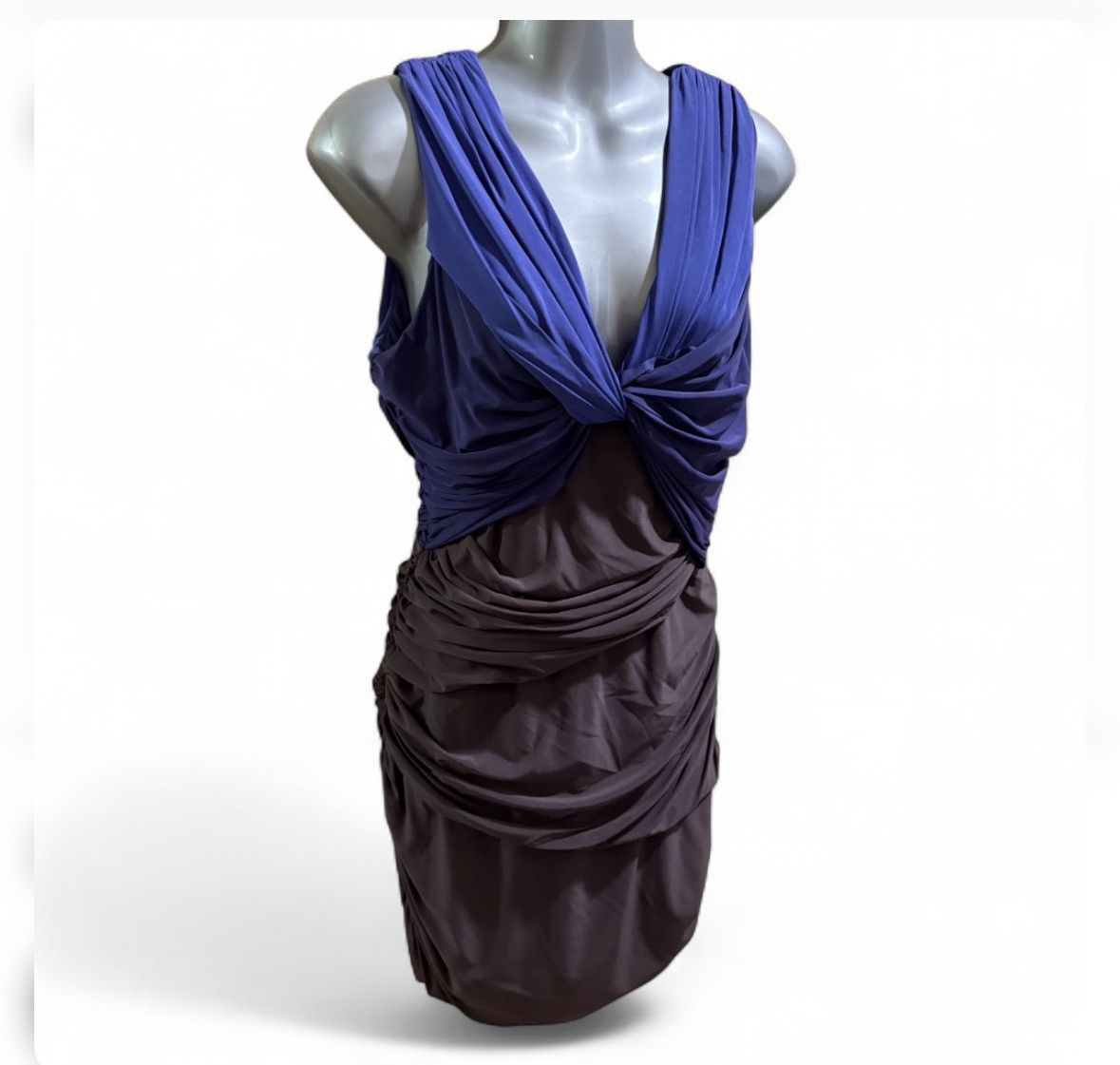 Halston Heritage $395 NWT Halston Heritagr ombre twist ruched dress sz 10 Size L / US 10 / IT 46 - 1 Thumbnail