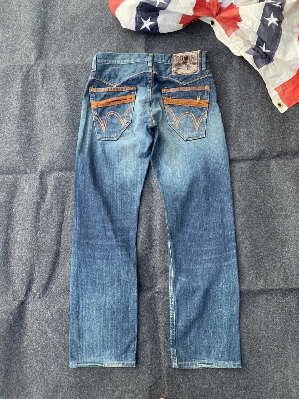Edwin Distressed Edwin Vintage Denim – Faded Blue Wash Size US 32 / EU 48 - 2 Thumbnail