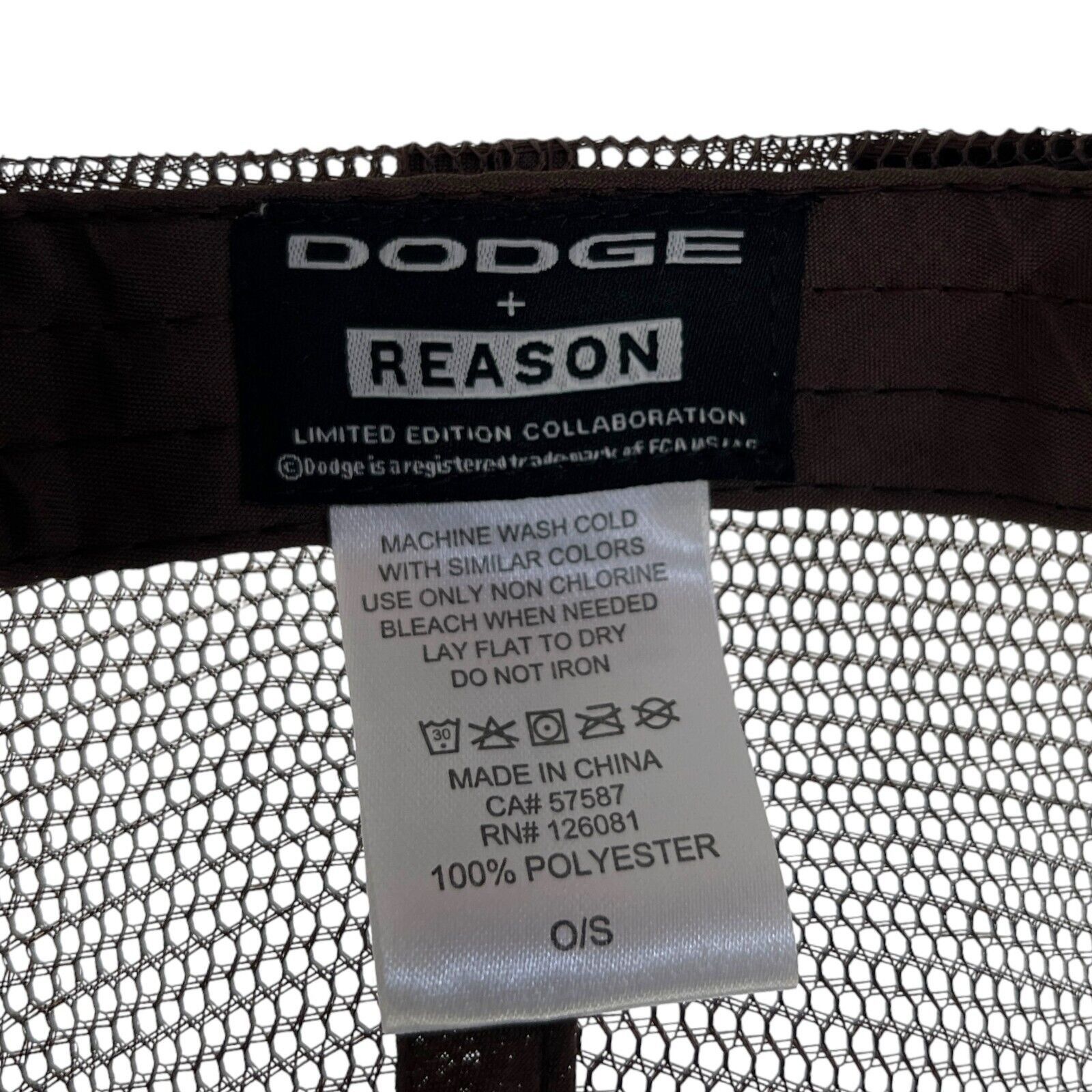 Reason Dodge Challenger Mesh Snapback Trucker Hat Cap Brown Size ONE SIZE - 9 Thumbnail