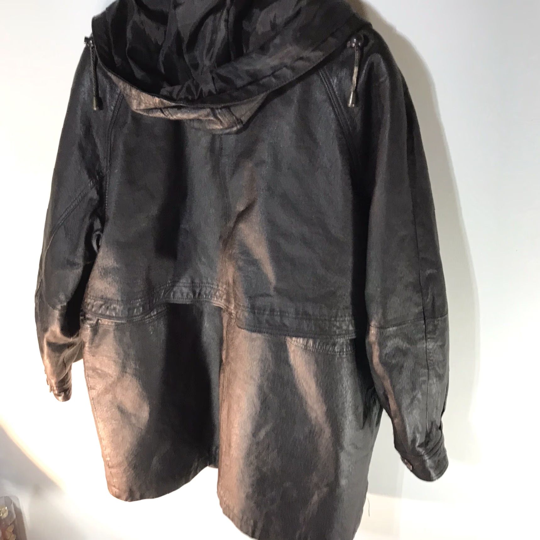 G-III VINTAGE G-III Brown Leather Jacket Womens Size S Insulated Hooded Long Overcoat Fall Winter Casual Size S / US 4 / IT 40 - 4 Thumbnail