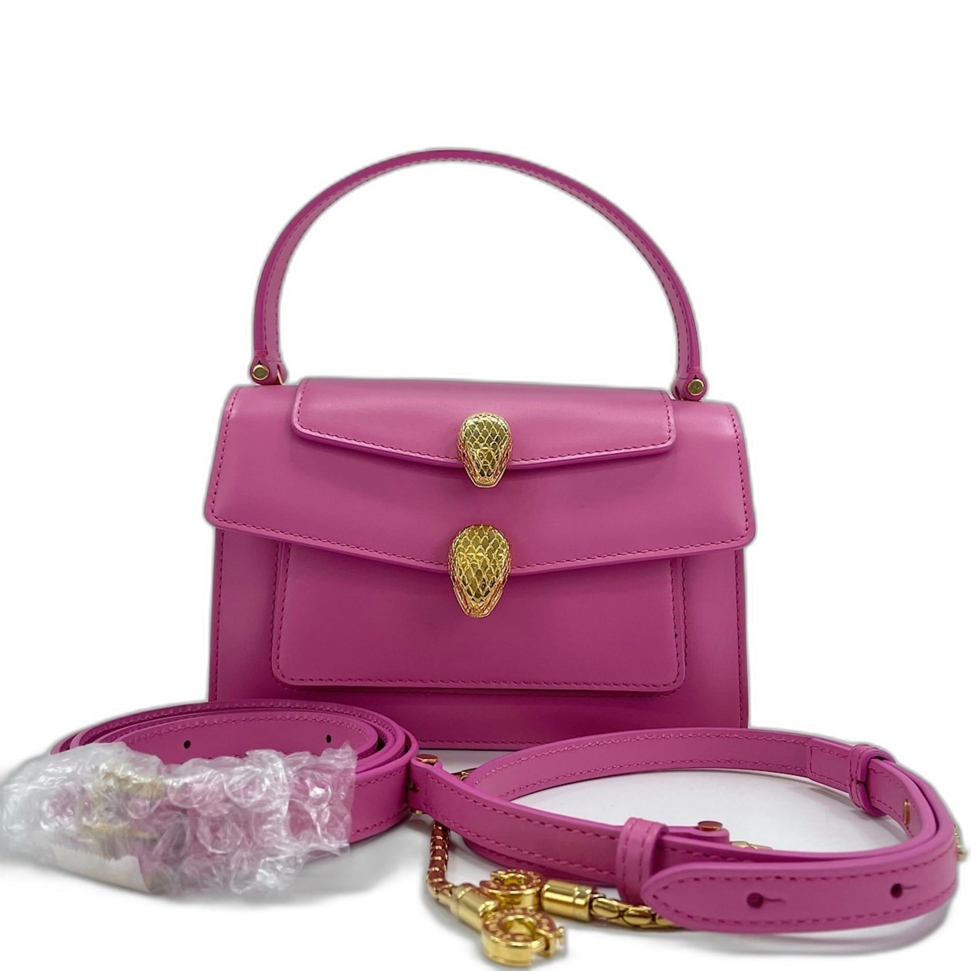 Bvlgari Bvlgari Bulgari x Alexander Wang Serpenti Snakehead 2-Way Handbag, Leather, Pink Size ONE SIZE - 1 Thumbnail
