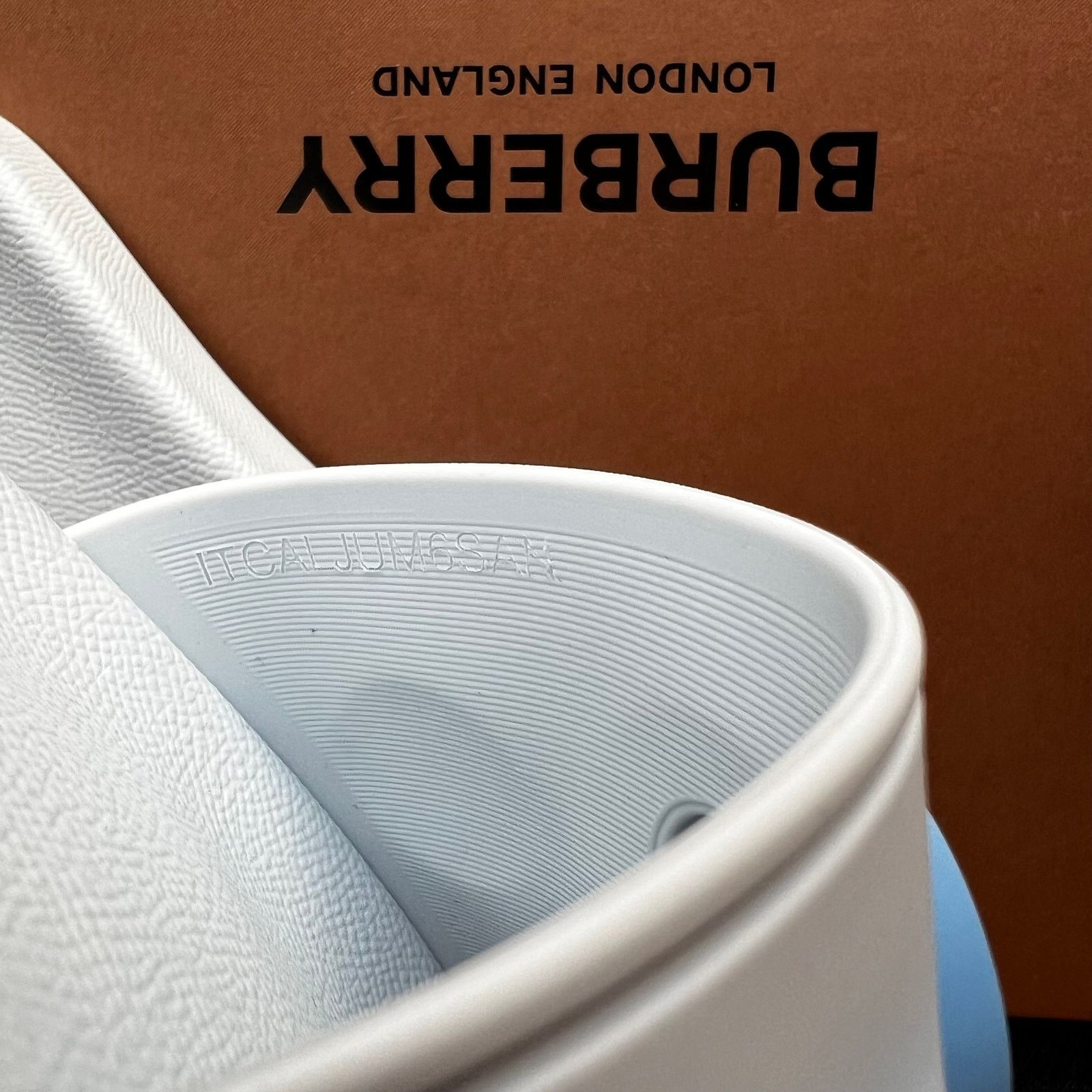 BURBERRY Pale Blue Furley Logo-Embellished Sandals, IT35/US5