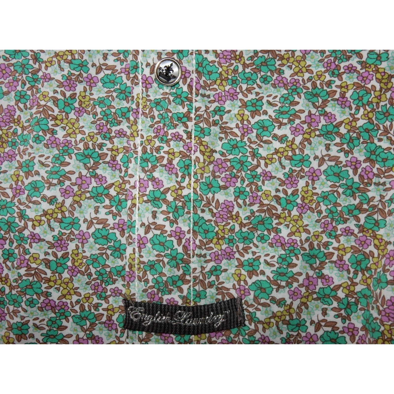 English Laundry VINTAGE English Laundry Men's Shirt Long Sleeve Floral Cotton Size Large Green Size US L / EU 52-54 / 3 - 4 Thumbnail