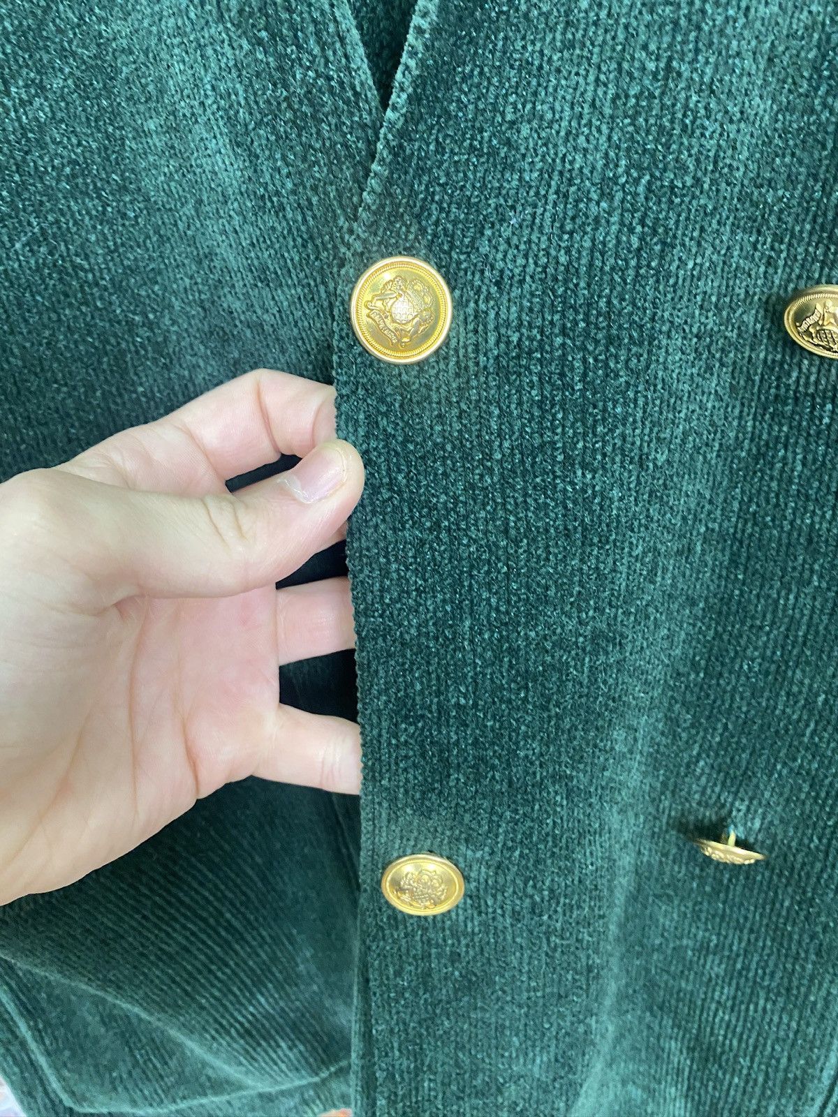 Vintage Polo Ralph Lauren Chenille Double Breasted Crest Blazer Size L / US 10 / IT 46 - 5 Thumbnail