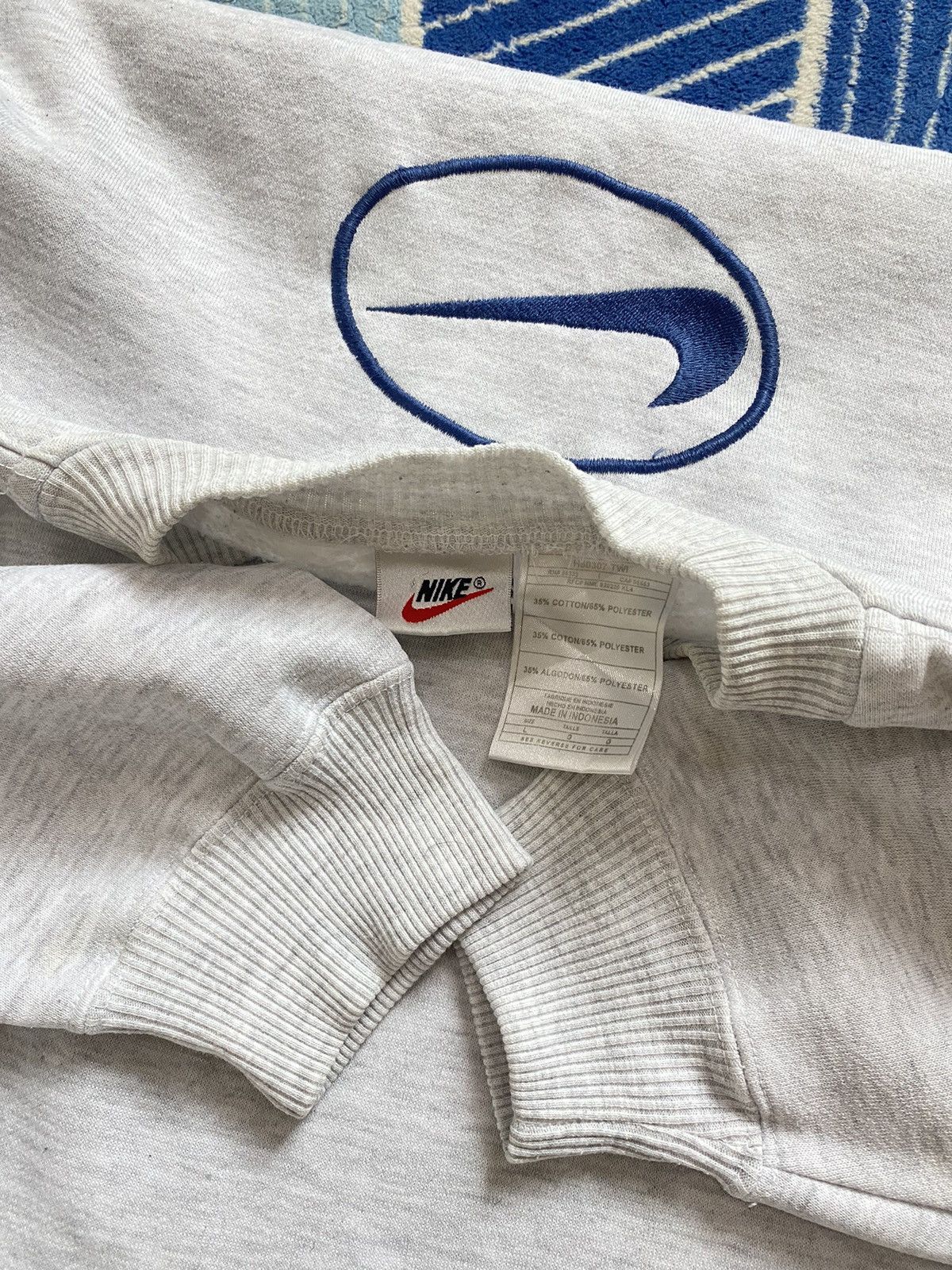 Nike × Vintage Vintage Nike Spell Out 90s Sweatshirt Crewneck Sweater Size US L / EU 52-54 / 3 - 3 Thumbnail