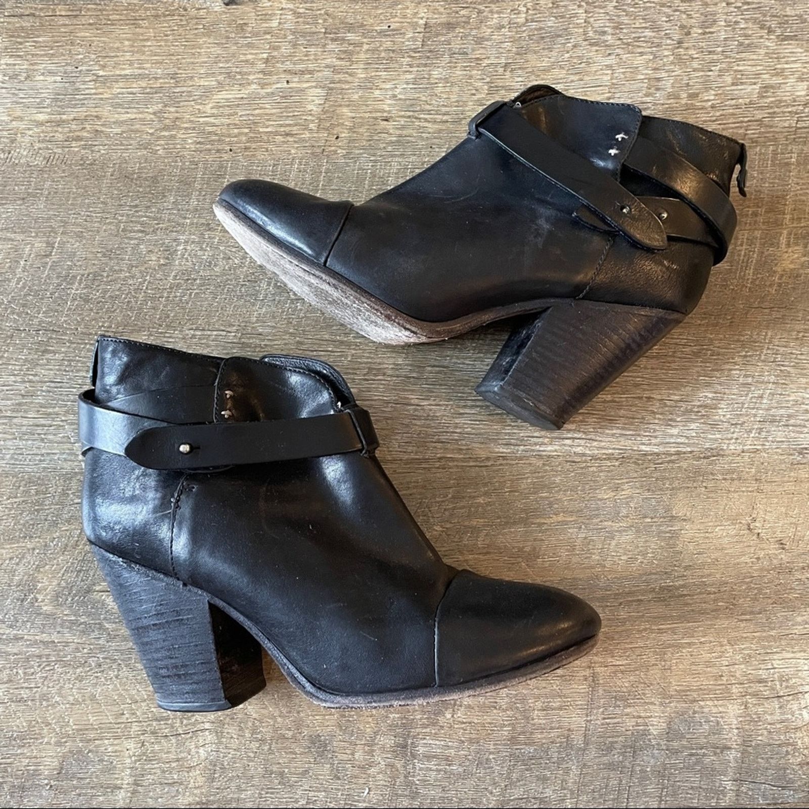 Rag & Bone Rag & Bone Harrow Black Leather Ankle Boots Sz 40 Size US 10 / IT 40 - 2 Thumbnail
