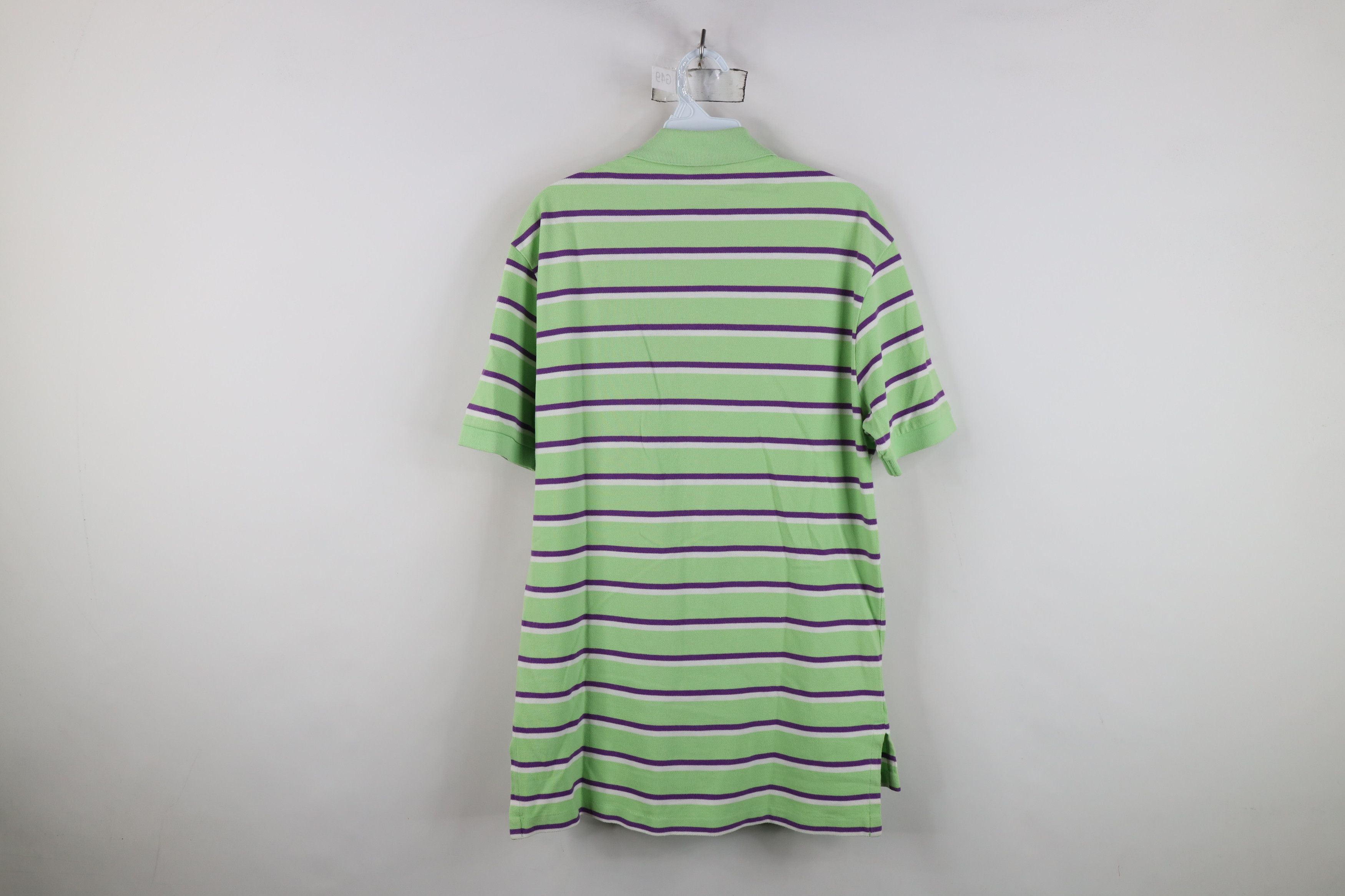 Ralph Lauren Vintage 90s Ralph Lauren Striped Cotton Knit Golf Polo Green Size US M / EU 48-50 / 2 - 9 Thumbnail