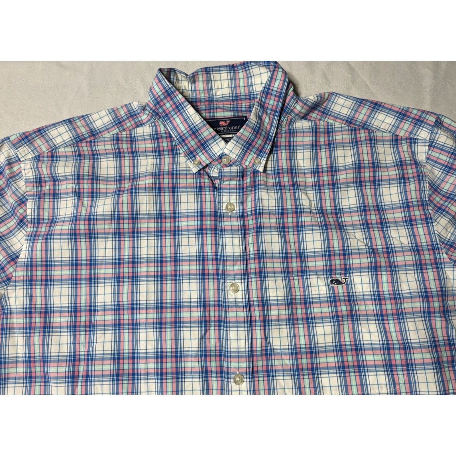 Vineyard Vines VINEYARD VINES Classic Fit Tucker Shirt Men 2XL Pink Plaid Cotton Button-Up Long Sleeve 100% Cotton Shirt Size US XXL / EU 58 / 5 - 4 Thumbnail