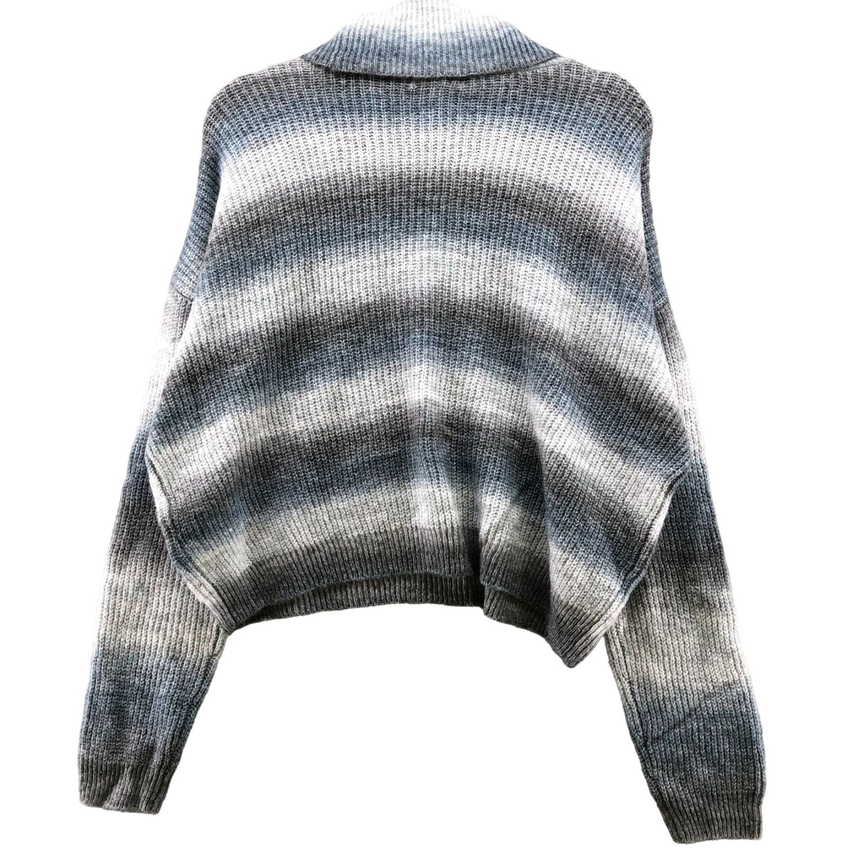 Vintage VINTAGE Hooked Up by IOT Blue Gray Striped Ombre Turtleneck Sweater Womens M Relaxed Pullover Bohemian Size M / US 6-8 / IT 42-44 - 2 Thumbnail