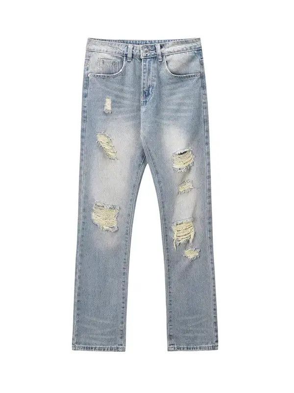 Japanese Brand VIBE High street style washed ripped straight jeans Size US 32 / EU 48 - 8 Thumbnail