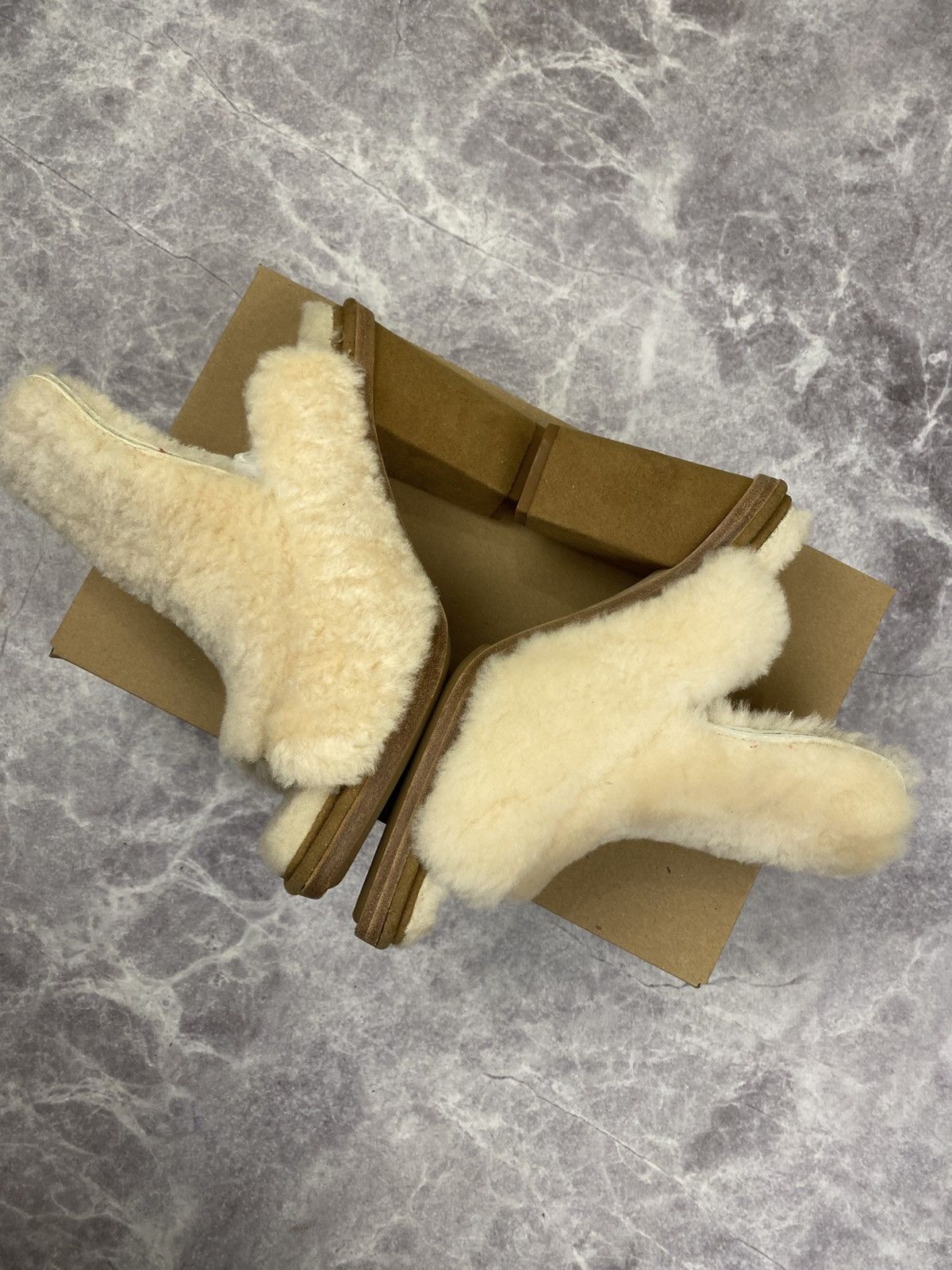 Eckhaus Latta Ugg x Eckhaus Latta Sheepskin Fur Open Toe Heel Mules Size US 7 / IT 37 - 4 Thumbnail